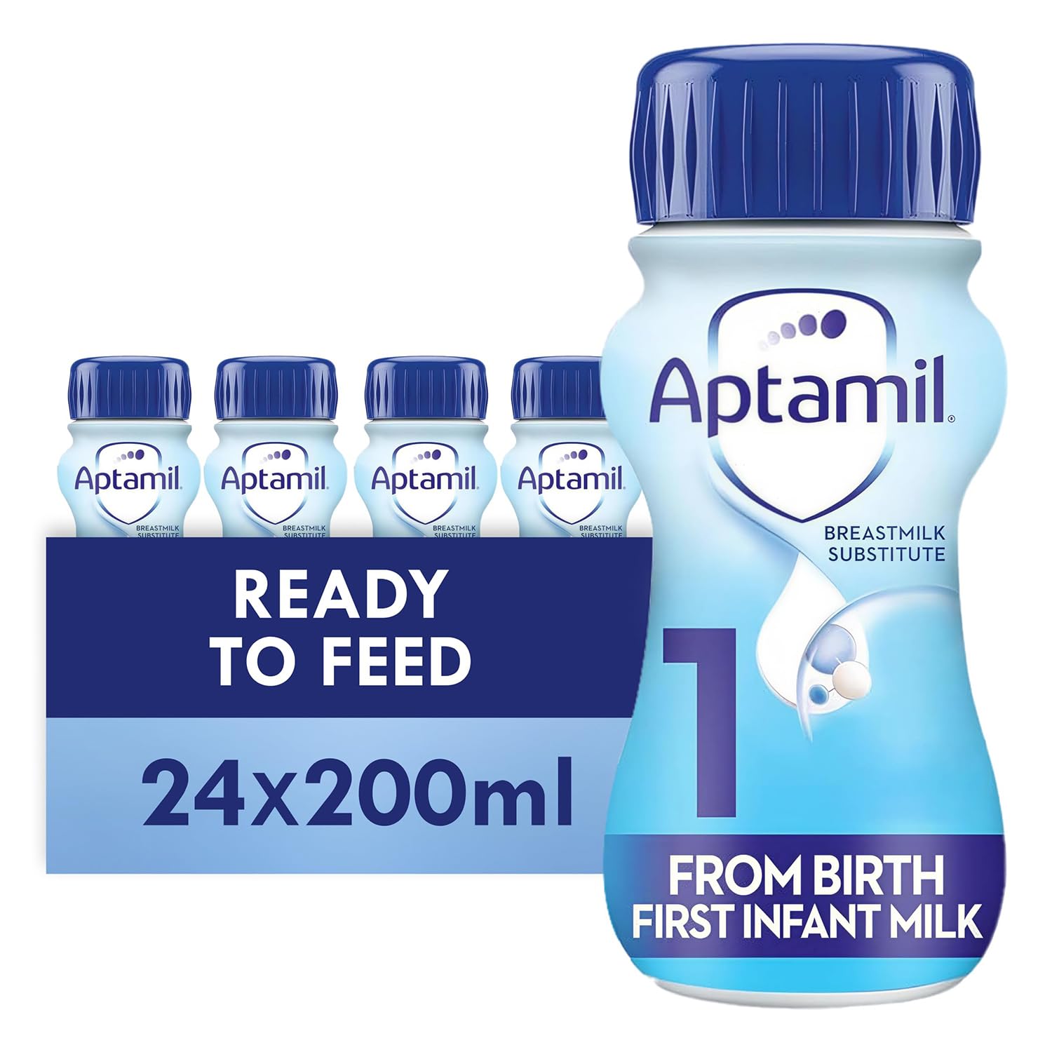 Aptamil Breastmilk Substitute 1 First Infant Milk From Birth Pack of 24 x 200ml
