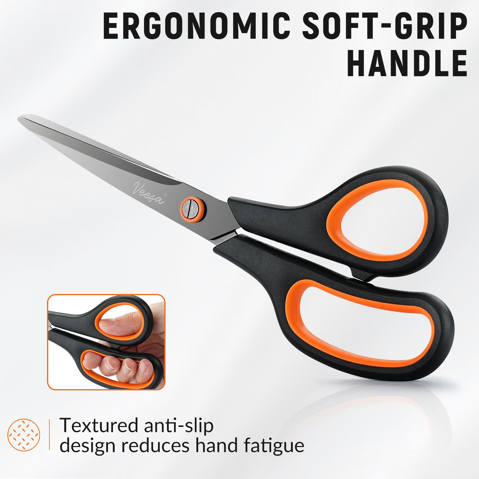 Schere, Titanbeschichtete Antihaft-Schere (21,6 cm, 19,1 cm, 14 cm), Komfortgriff, Allzweck-Schneidewerkzeuge für Büro, Handwerk, Nähen, 3 Stück