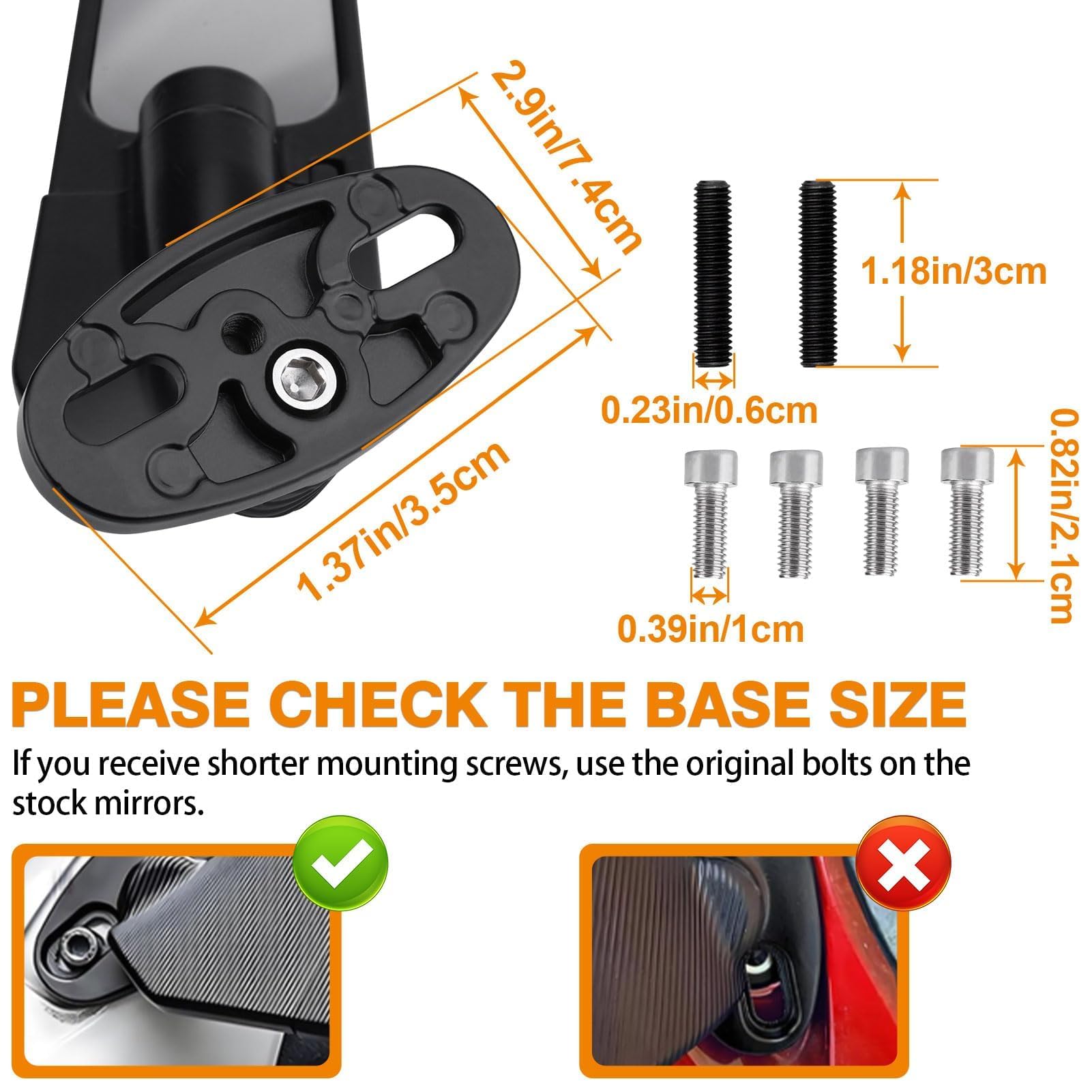 Side Mirror s Fit For Kawasaki Ninja ZX-10R 04-10 ZX 6R 05-08 Rear