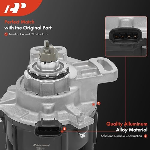 Miniatura 6 de A-Premium Distribuidor de encendido con tapa y rotor compatible con Toyota Camry y Lexus ES300, 1992-1993, 3.0L