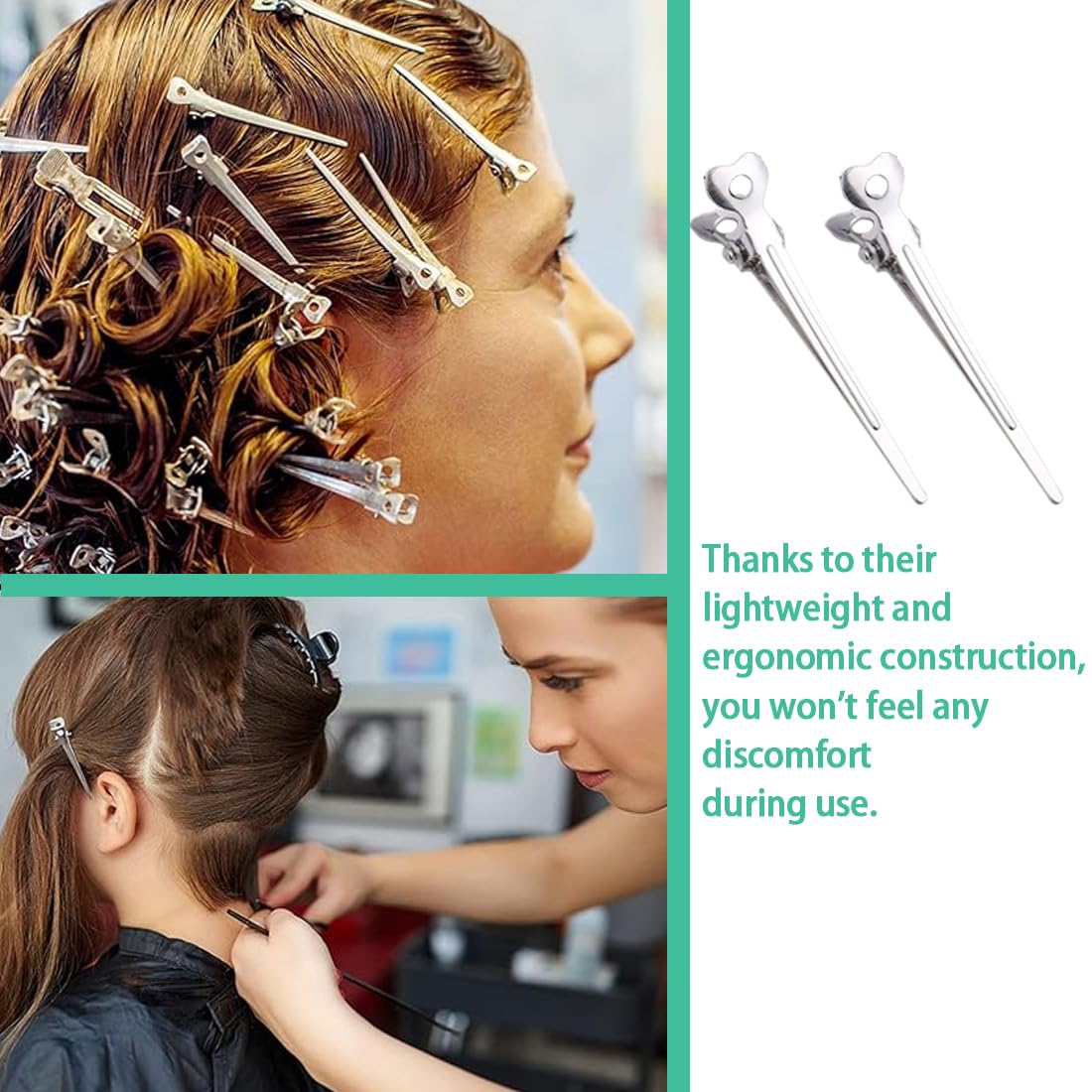 GXGM 40 pz Fermagli per capelli a becco d'anatra Clip per capelli in metallo pinze adatte allo styling dei capelli Mollette a becchi d'oca per acconciature Donna