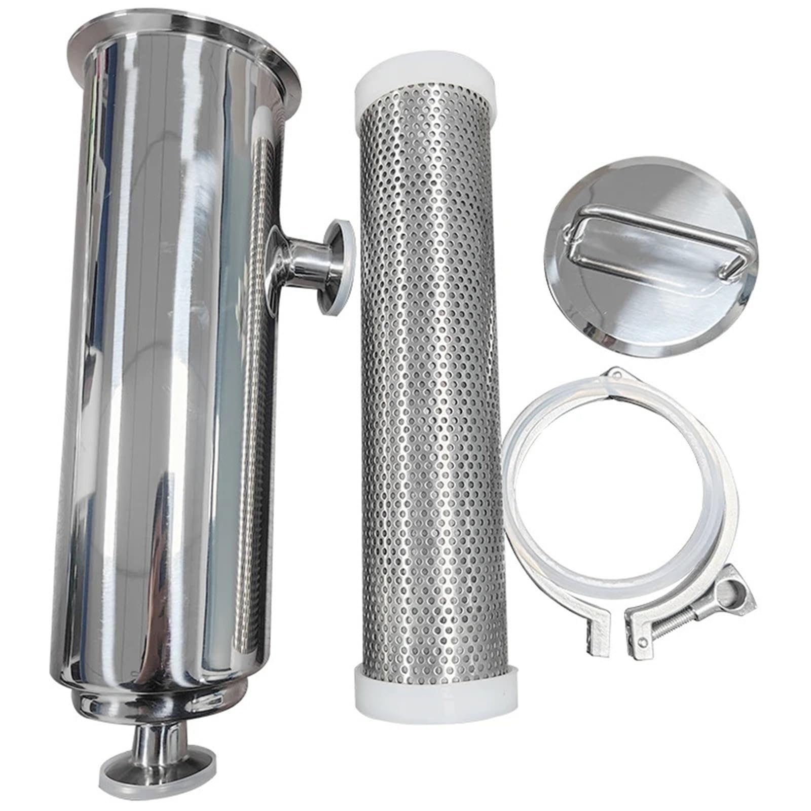 1 sztuka 3,5 cm Tri-Clamp filtr kątowy z filtrem klinowym, sitko do pustyni z bocznym wejściem (400 mesh, 1")