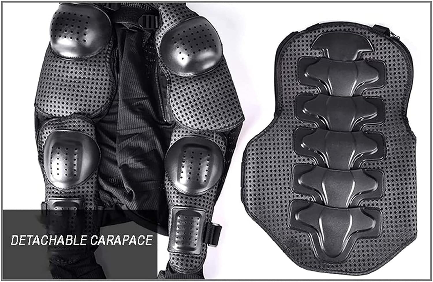 Motorrad-Ganzkörperpanzerung, Schutzausrüstung, Jacke, Pro-Straßensport, Motocross-Rennhemd, Jackenschutz Mit Brust- Und Rückenschutz, Motorrad-Schutzpanzerung B,M.