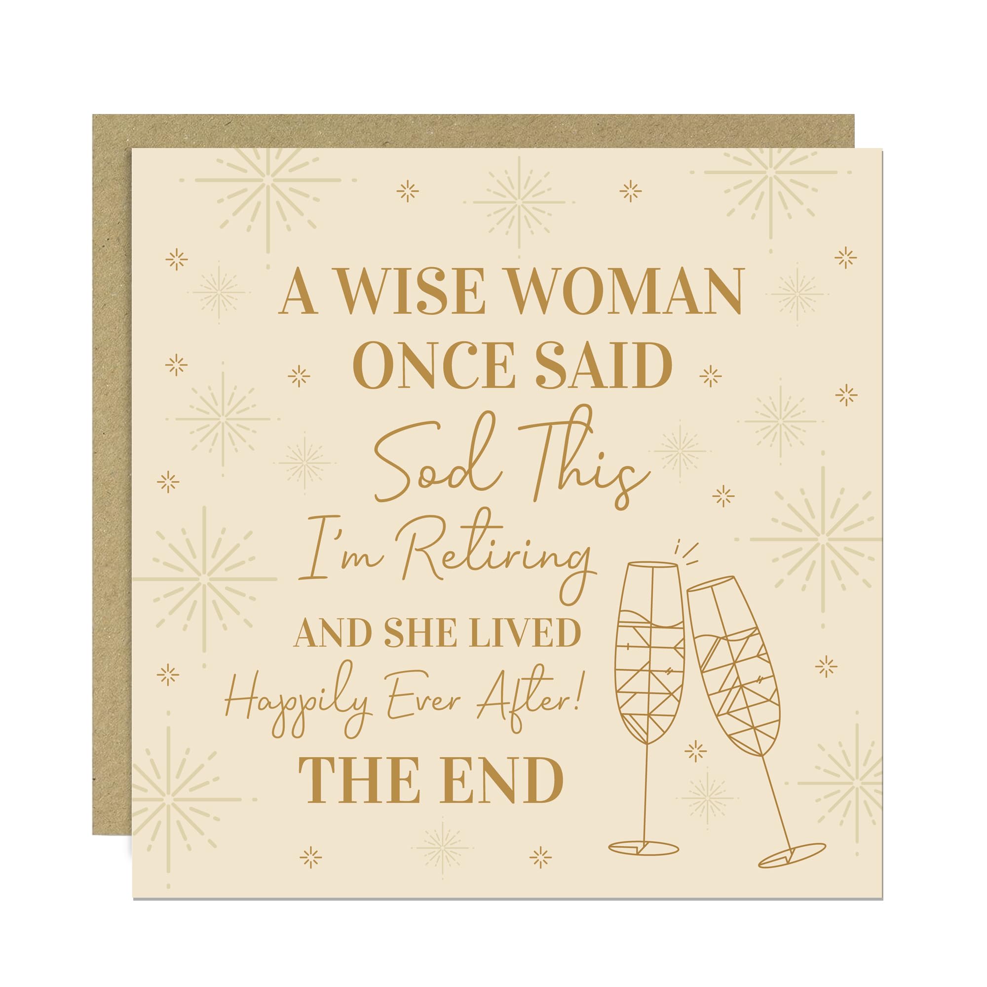 RED OCEAN Funny Retirement Card For Her | Retirement Card For Work Colleague | Congratulations Card For Women | Retired Leaving Job Work 145x145mm With Kraft Envelope