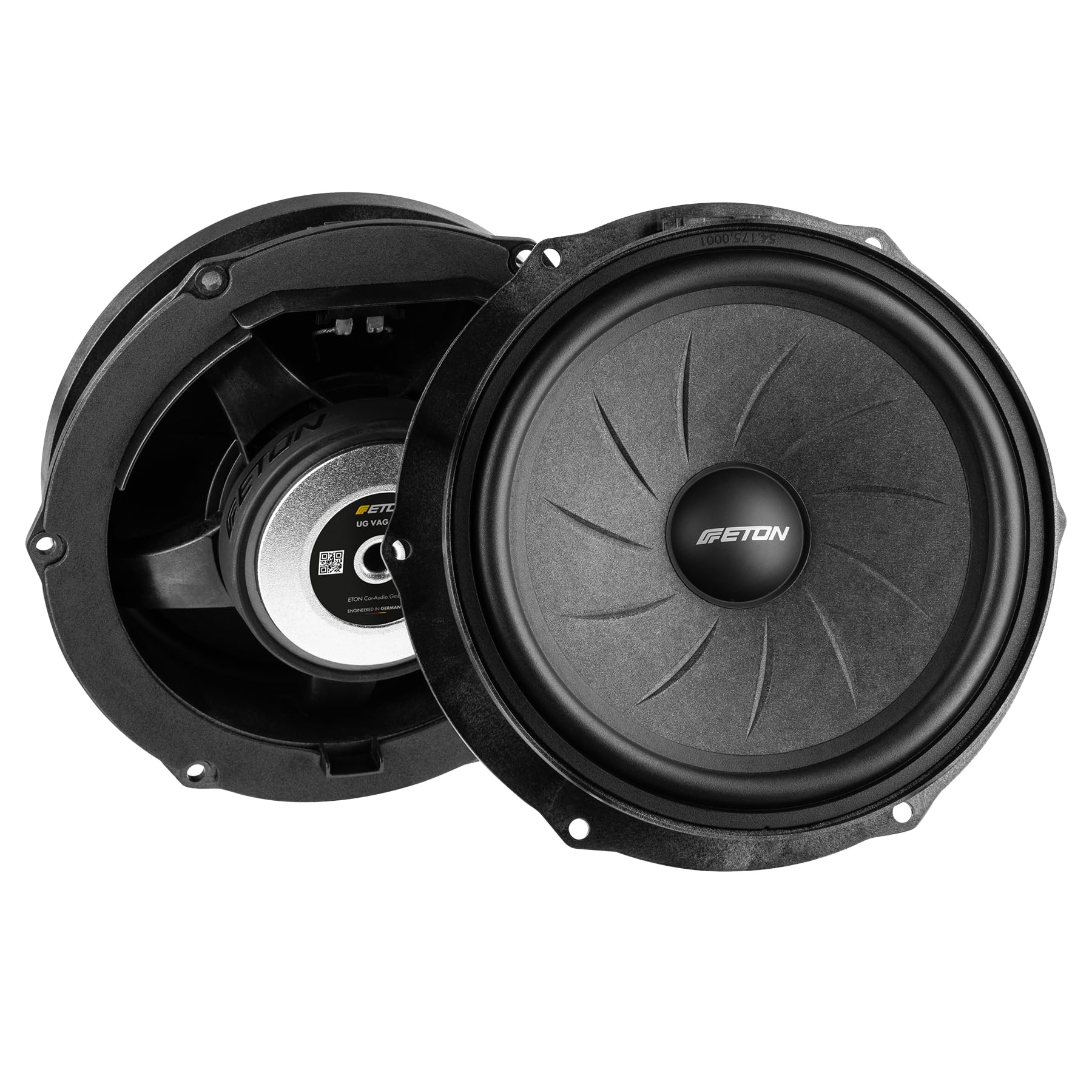 ETON UG VAG 180 – Kraftvoller 18 cm / 7 Zoll Tiefmitteltöner, kompatibel mit VW, Seat, Skoda Fahrzeugen, Plug & Play Langhub Autolautsprecher, 1 Paar