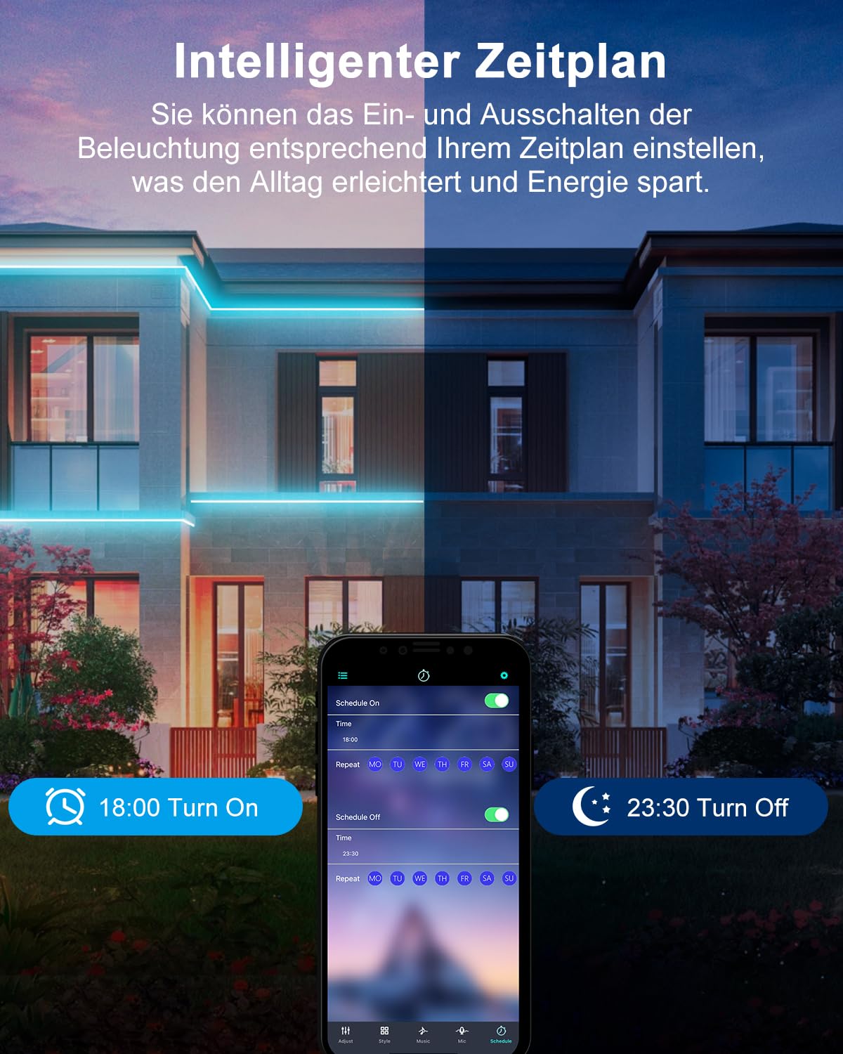 ALITOVE 10m RGB COB LED Streifen Aussenbereich 230V Band App+Fernbedienung | Heller 420LEDs/M, IP67 Wasserdicht, Musik-Synchronisation, ideal für Garten, Terrasse und Partydeko, Nicht Selbstklebend