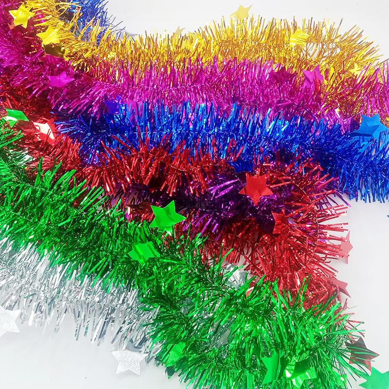 Lot De 10 Guirlandes Étoiles De Noël 2m - Décoration Fête Mariage Thanksgiving Anniversaire - Couleurs Mélangées