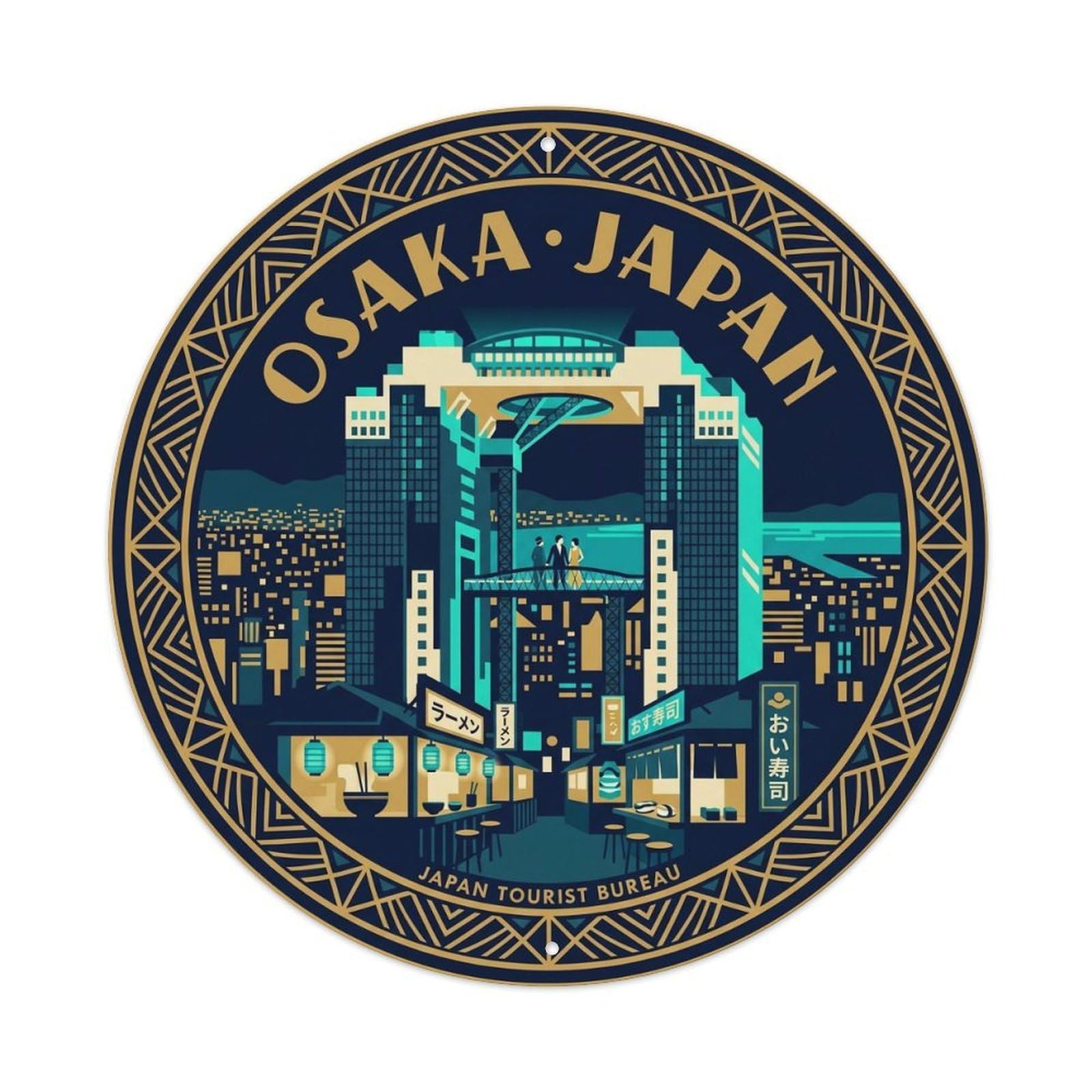 Osaka Umeda Sky Building Floating Garden Seasonal Japan Metal Tin Sign