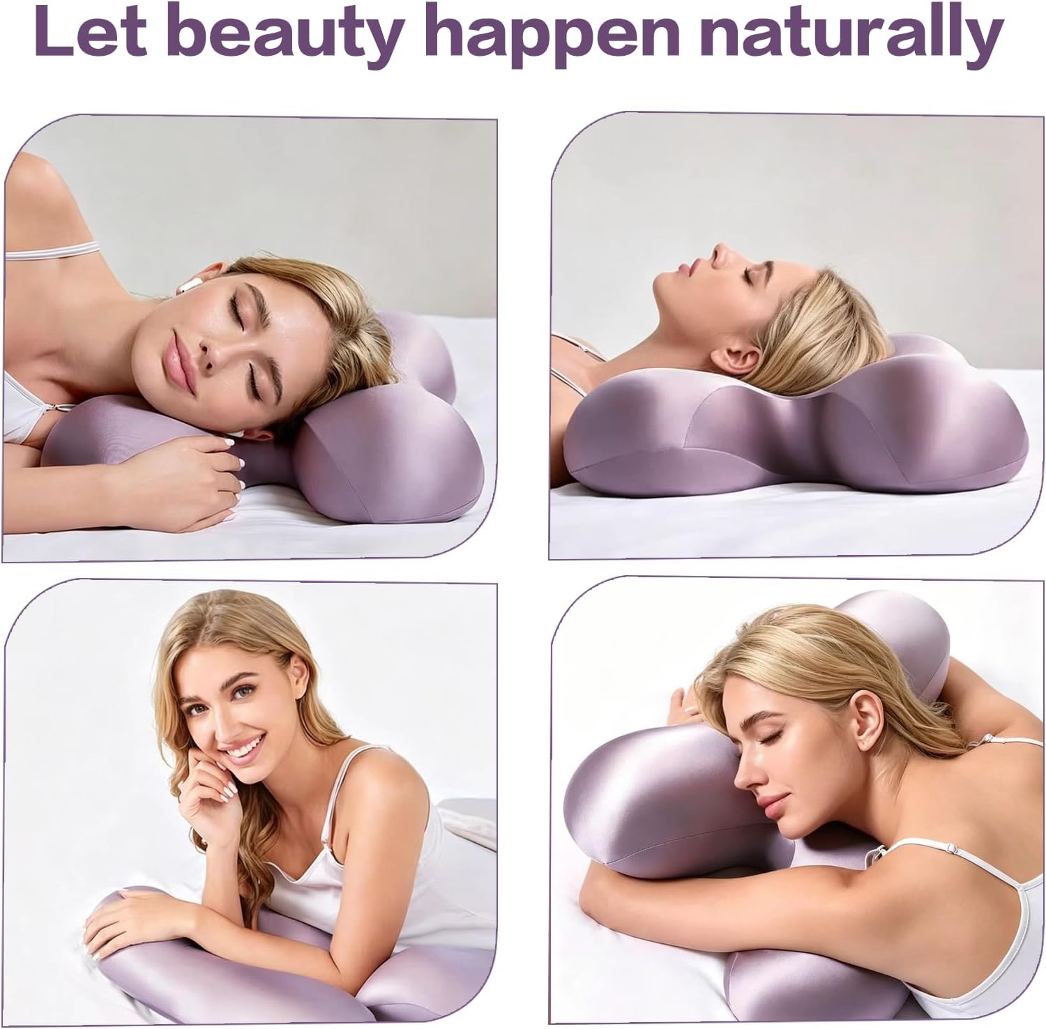 Side Sleeper Pillow for Anti Wrinkle, Purple