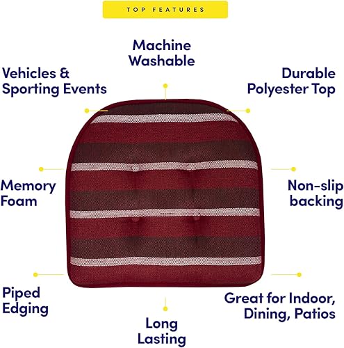 Miniatura 327 de Sweet Home Collection Cojines de espuma viscoelástica para silla, goma antideslizante y parte trasera de goma antideslizante en forma de U de 17 x