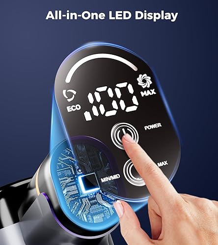 Miniatura 6 de Aspiradora inalámbrica, 500 W, 40 Kpa, 60 minutos, aspiradora para el hogar, aspiradora de palo antienredos con autosoporte, carga de montaje en