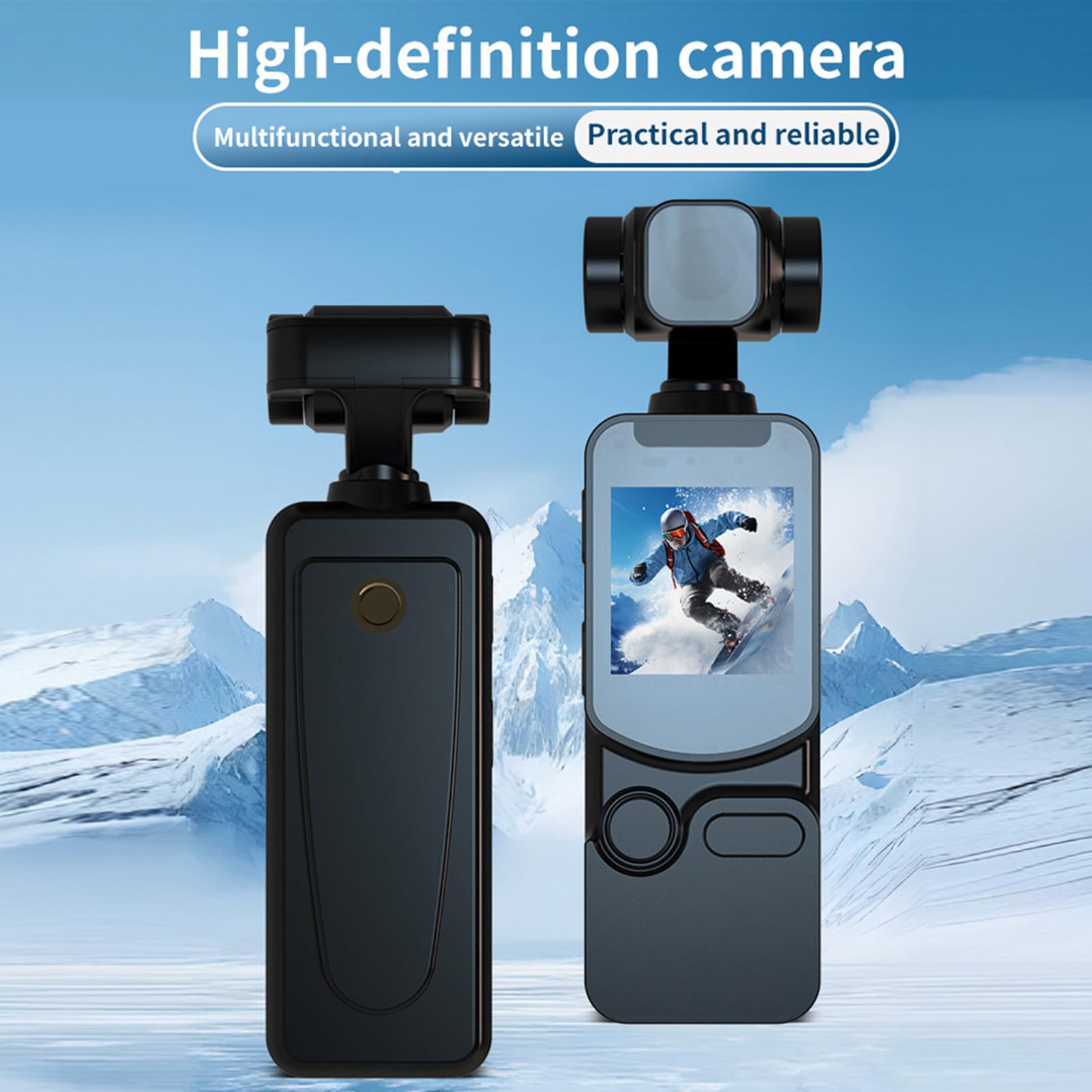 ASHATA Videocamera Mano 2K WiFi Stabilizzazione Registratore Portatile, per