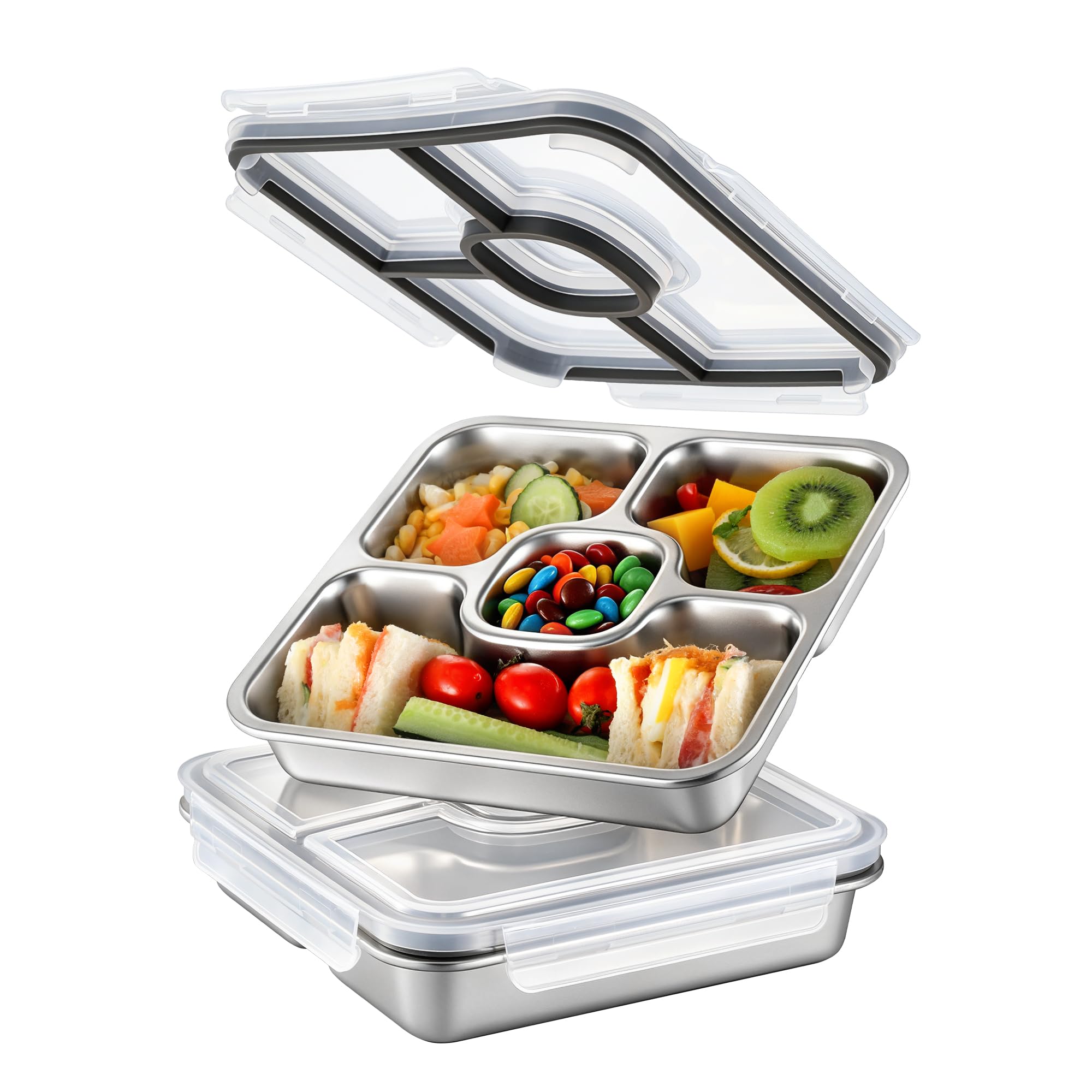 Misichao Stainless Steel Lunch Box with 4 Compartments for Kids Adult 800ml โ image 1