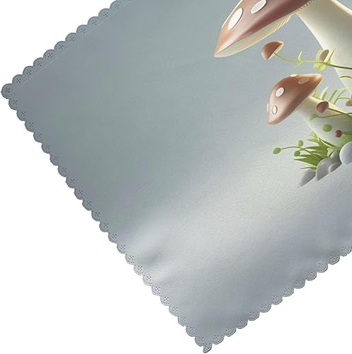 Miniatura 5 de Rectangular Placemats Set of 4, Heat Resistant Mushroom Printed Kitchen Dining Table Mats