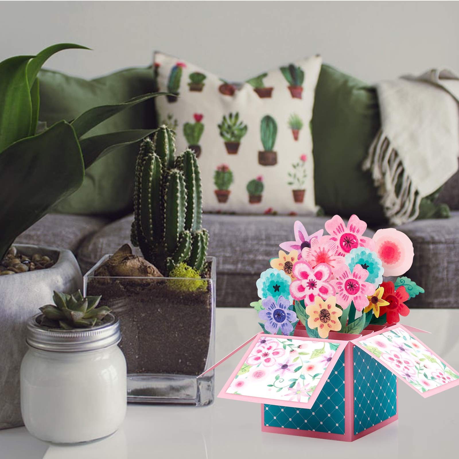 Diese-Klappkarten Carte Anniversaire 3D Pop Up Fleurs - Carte Voeux D' Anniversaire Femme Avec Enveloppe - Carte Fete Des Meres Grand Mère Carte Bonne Fete Maman Carte Bapteme Fille