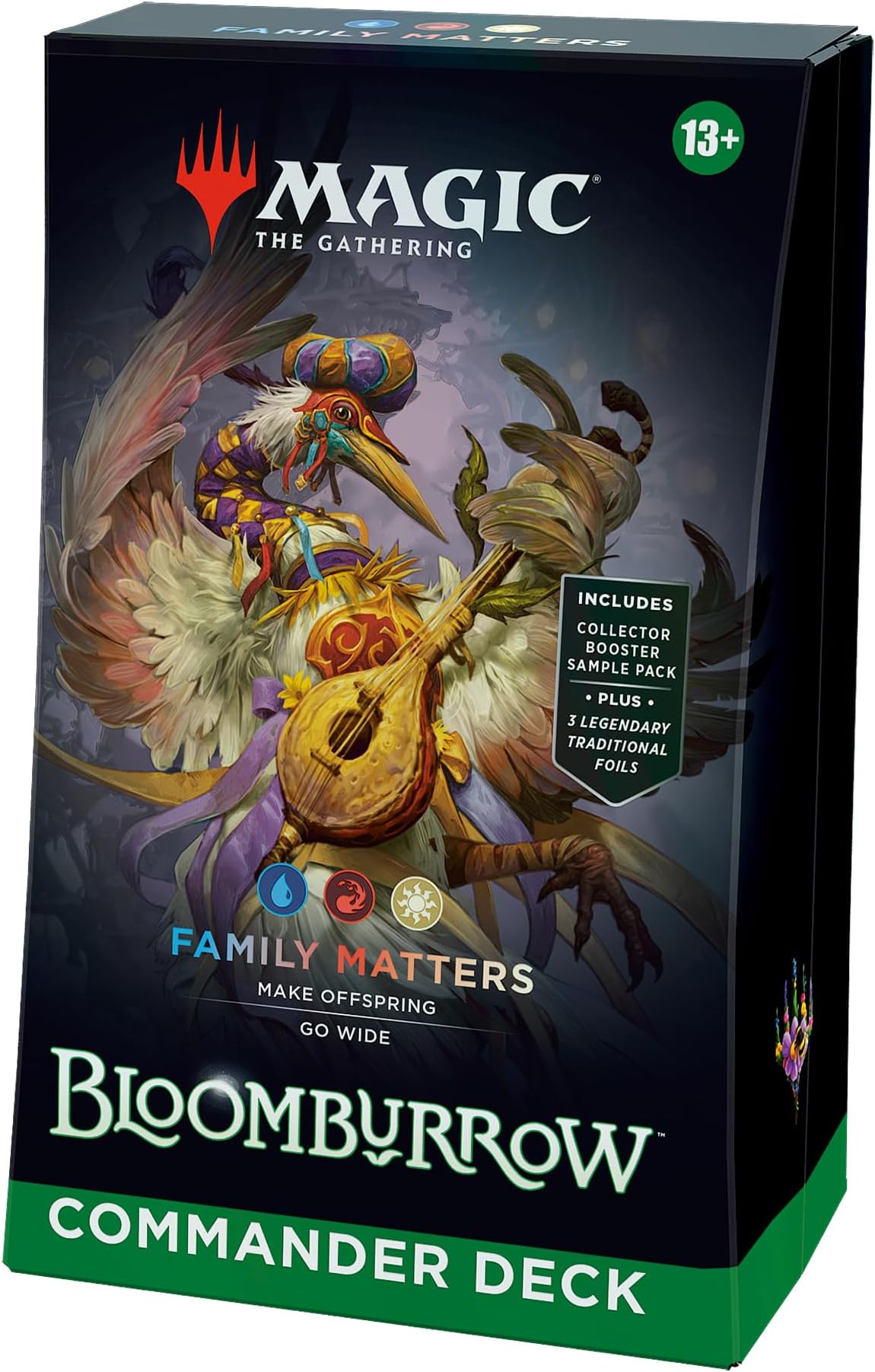 Magic: The Gathering Bloomburrow Commander Deck - Family Matters (100-Card Deck, 2-Card Collector Booster Sample Pack + Accessories) (English Version)