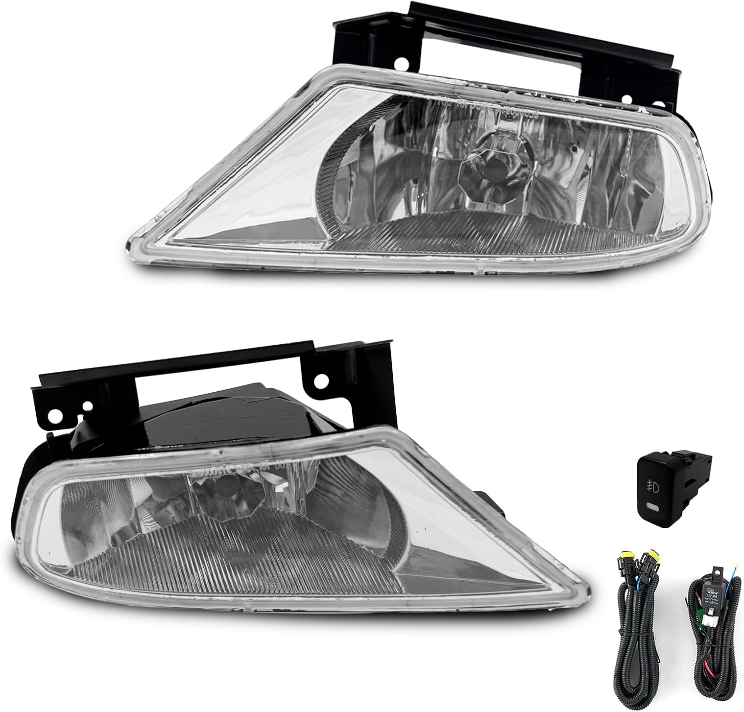 Fog Lights Assembly Compatible With HONDA Odyssey 2005-2007 Included Switch And Wiring Kit OEM Part Number:08V31-SHJ-1M0A1, 08V31-SHJ-1M0A2(Clear Lens)