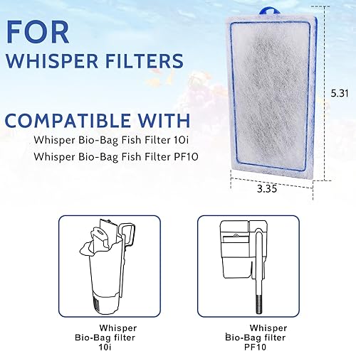 Miniatura 8 de 6 cartuchos de filtro grandes ensamblados compatibles con filtros Tetra Whisper Bio-Bag 20i 40i IQ20304560 PF20304060, cartuchos de filtro de