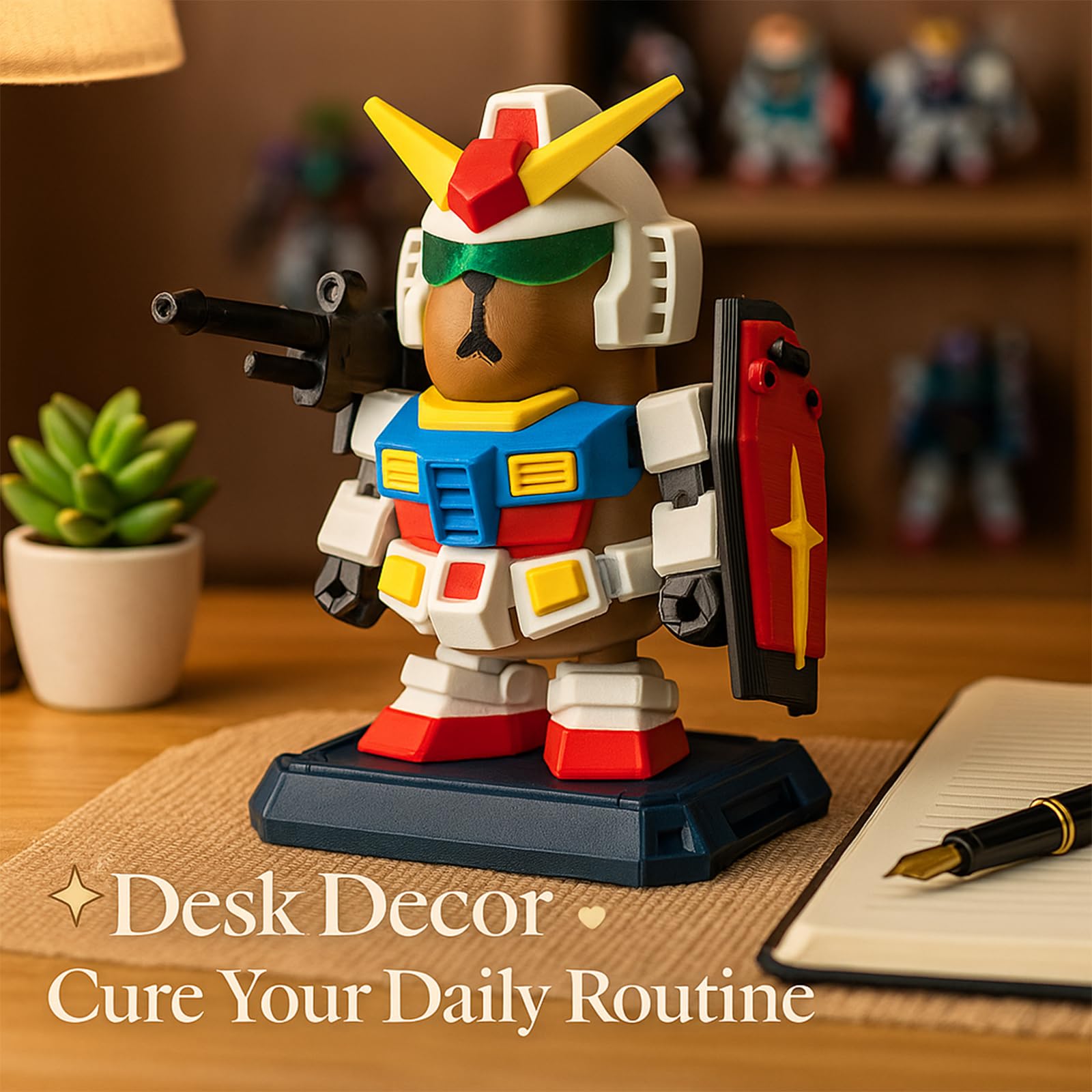 zhongko Magnetic Capybara Figurine, 3D Printed Detachable Mechanical Armour Desktop Toy - Image 3