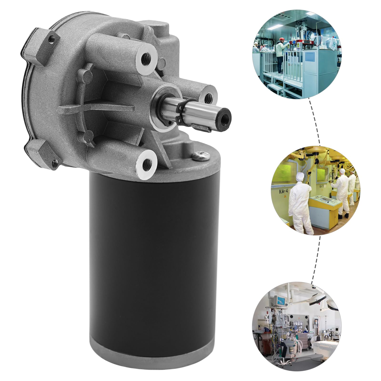 Motor de engranaje de 24 V CC, 45 W, alto par, limpiaparabrisas, engranaje síncrono eléctrico