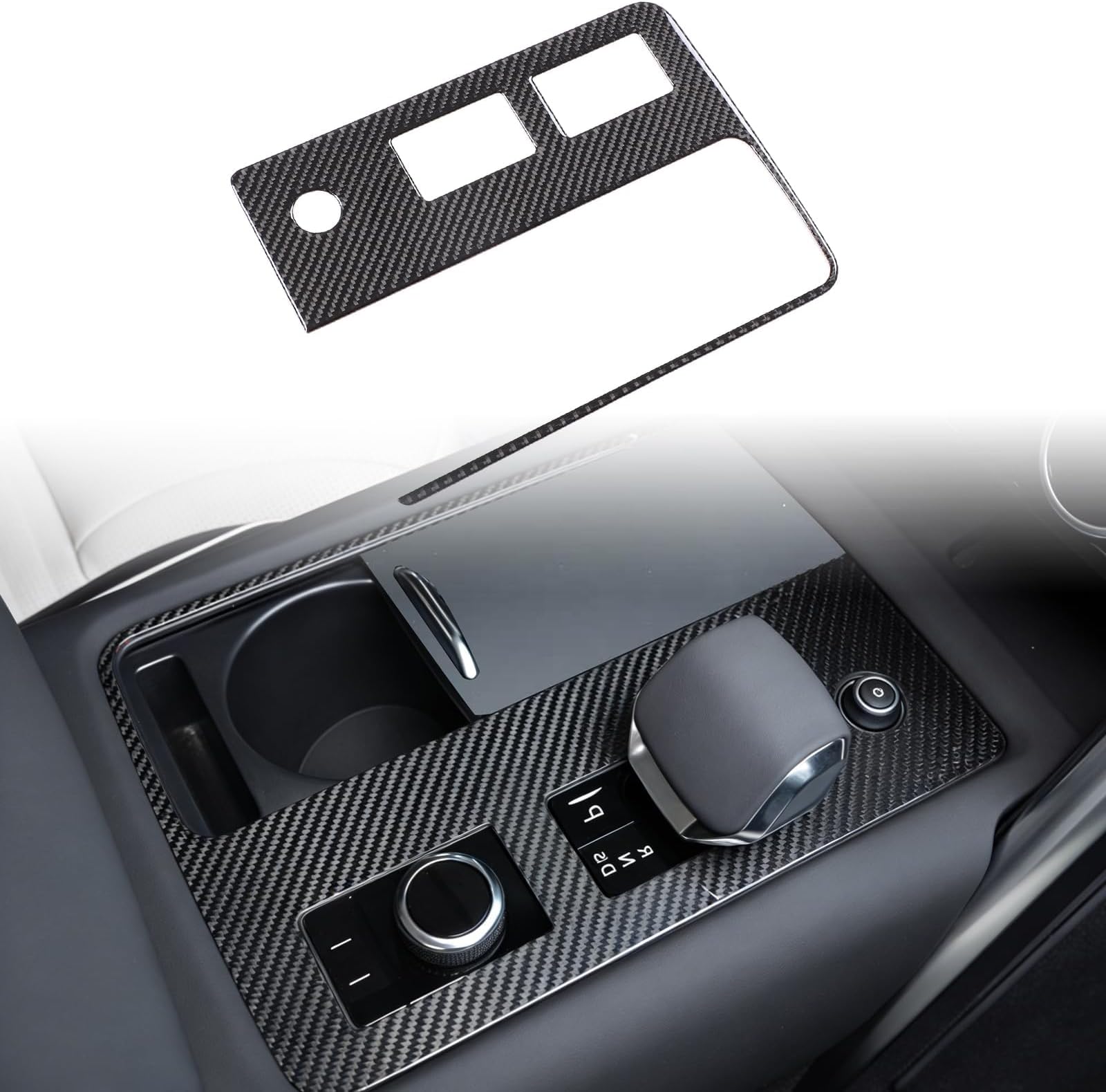 Gear Shift Panel Cover for LR Discovery 5 L462 2021-2026,Soft Carbon Fiber Center Console Trim Sticker,Interior Decoration Overlay for Central Control Panel,RHD