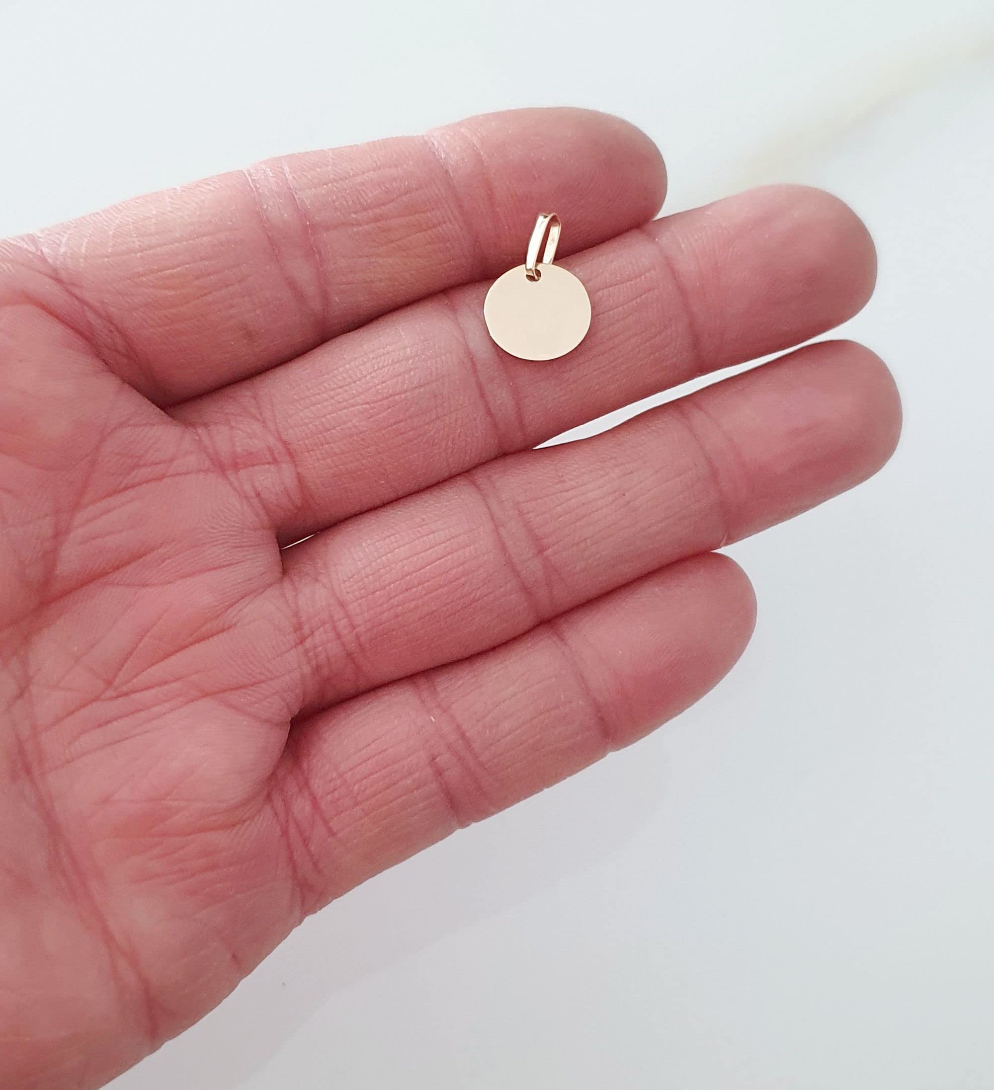 Anhänger Gravurplatte Echt Gold 333 I 8 Karat 8mm 10mm 12mm 15mm Goldanhänger Rund Platte für Gravur