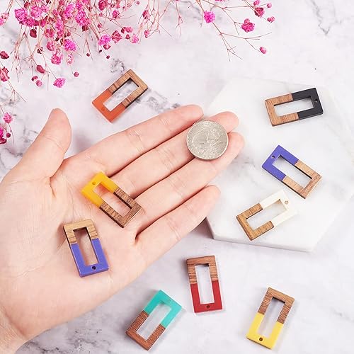 Vista 43 de Colgante de madera de resina, Resina, No es una piedra preciosa 0negro