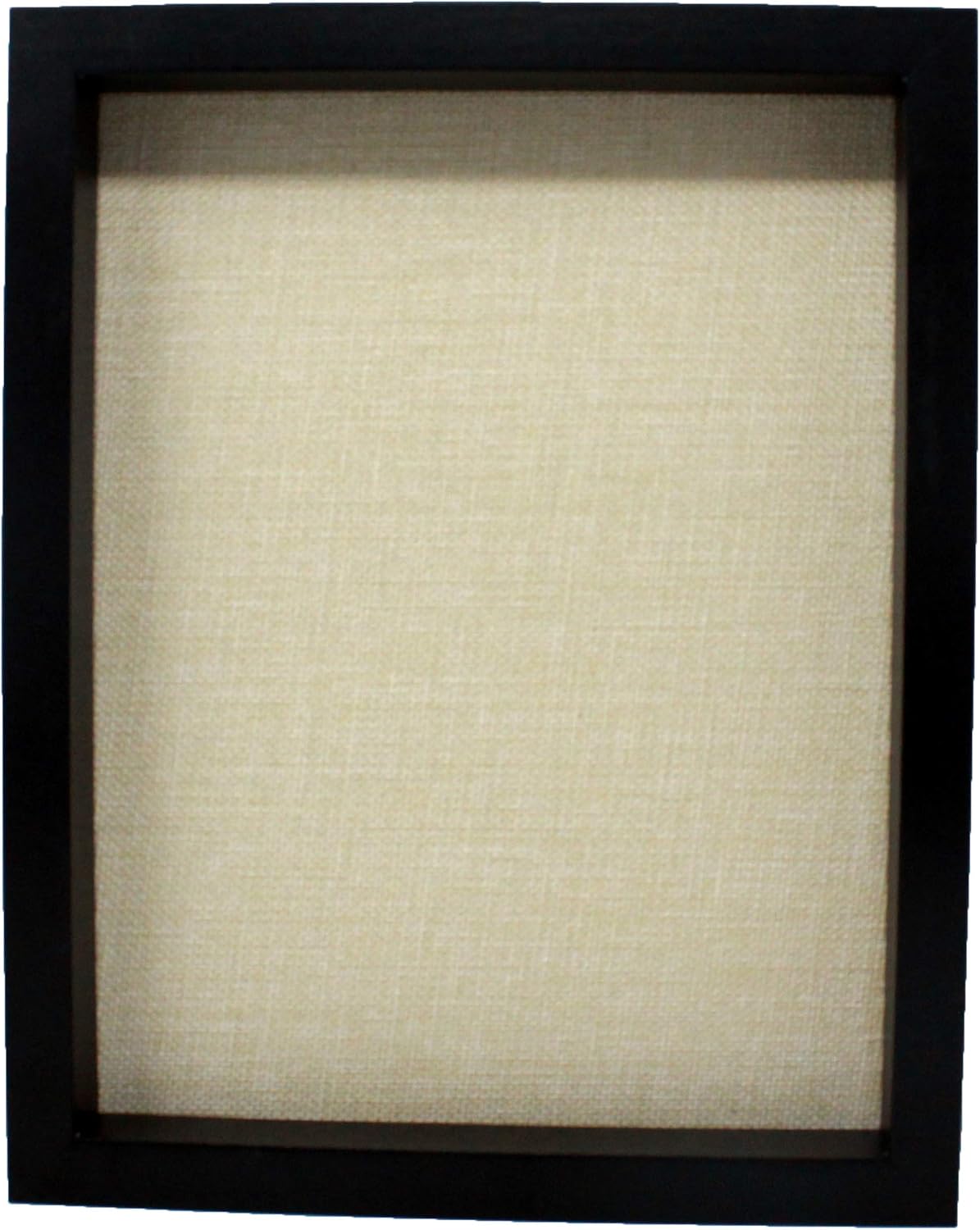8x10 Black Gallery Display Shadow Box Frame with Linen Background - Includes Attached Hanging Hardware - Display Pictures, Trinkets, Tickets, Memories, and More!