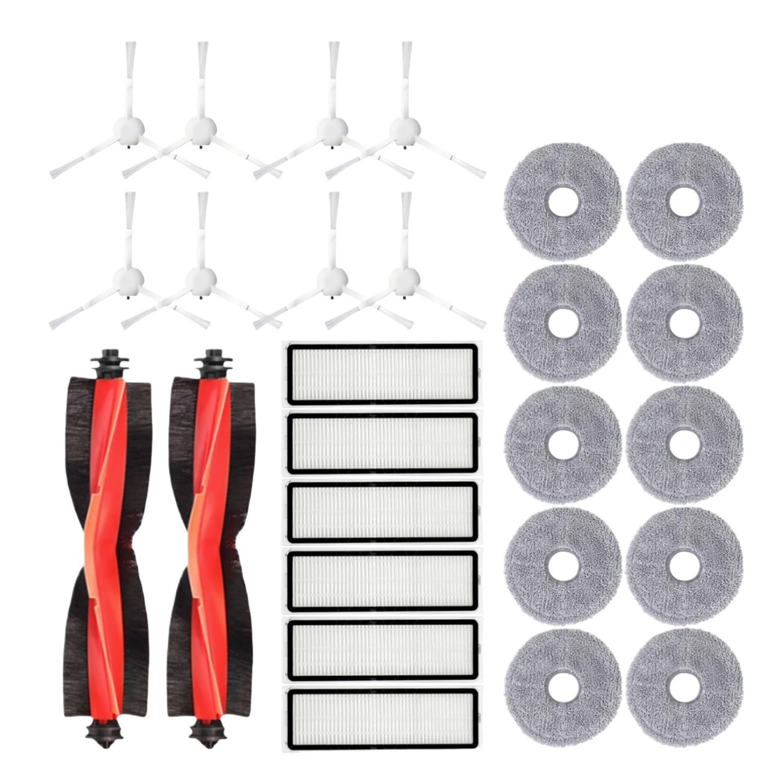 HIZON Parts Accessories Main Side Brush Hepa Filter Mop Cloth Replacement，Compatible For Xiaomi， Robot Vacuum S10 Plus / S10+ / B105(Set-26PCS)