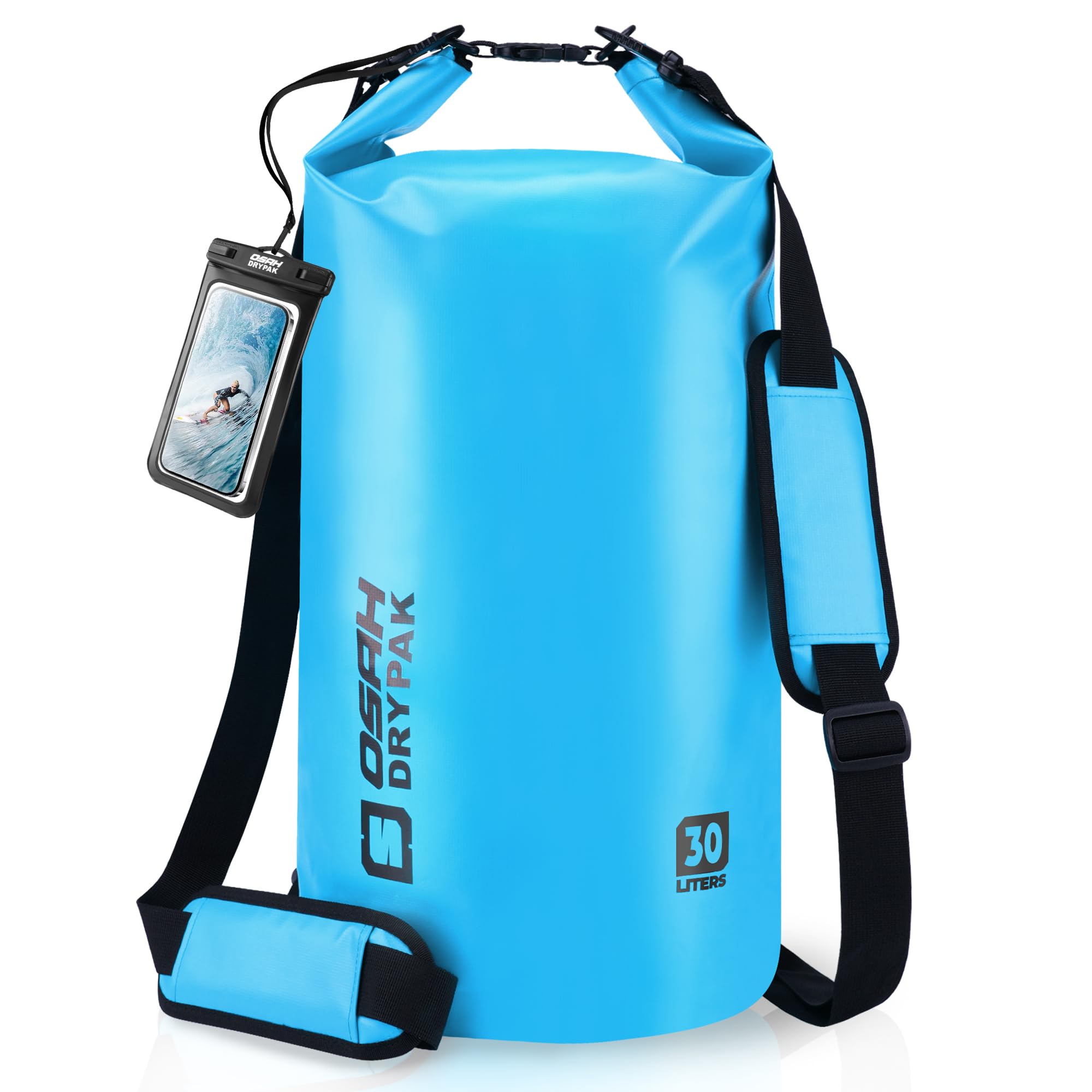 Waterproof Dry Bag, 5L/10L/20L/30L/40L Roll Top Lightweight Storage Backpack with Phone Case for Women &amp; Men, Floating Waterproof Sack for Travel, Swimming, Kayaking, Paddle Board, Camping &amp; Beach