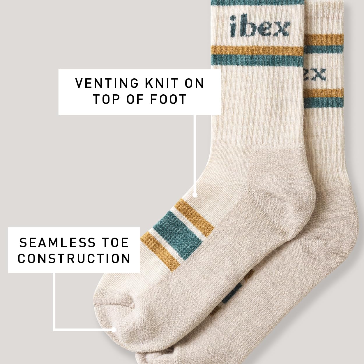 IBEX Calcetines ligeros unisex de lana merino para senderismo, calcetines transpirables con soporte de arco y talón y puntera reforzados