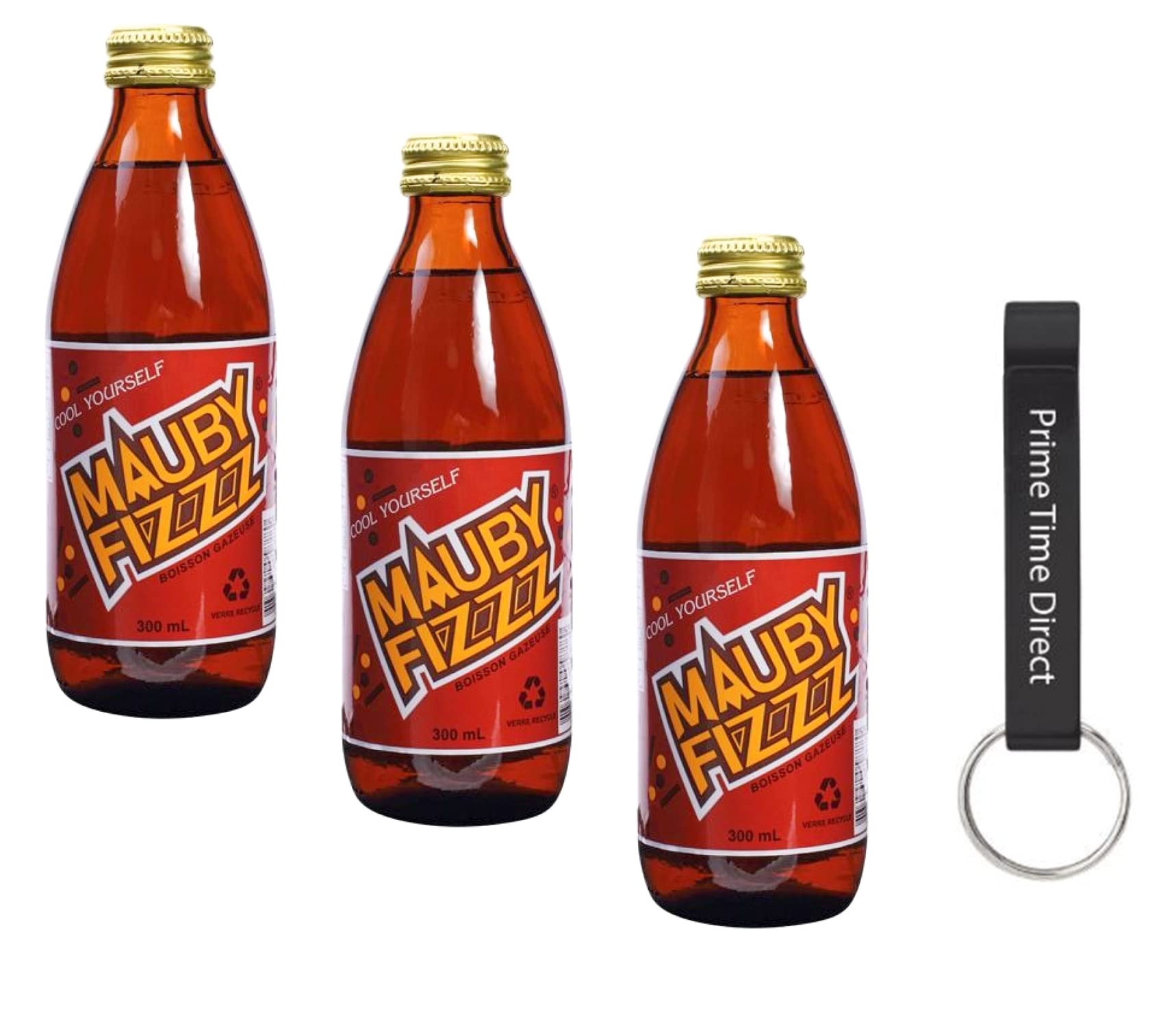 Mauby Fizz Carbonated, by Hand Arnold 10 oz (Pack of 3) in a PTD Sealed Bag