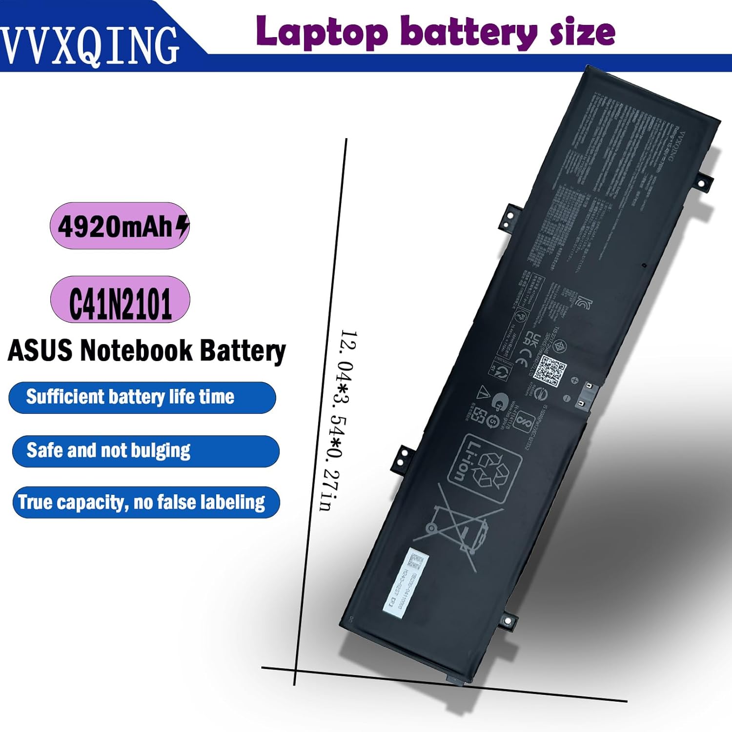 C41N2101 Laptop Battery Replacement for Asus ROG G14 GA402R TUF FX517 Zenbook Pro 14 Duo OLED UX8402ZEVivoBook Pro 15X OLED K6501ZM Series