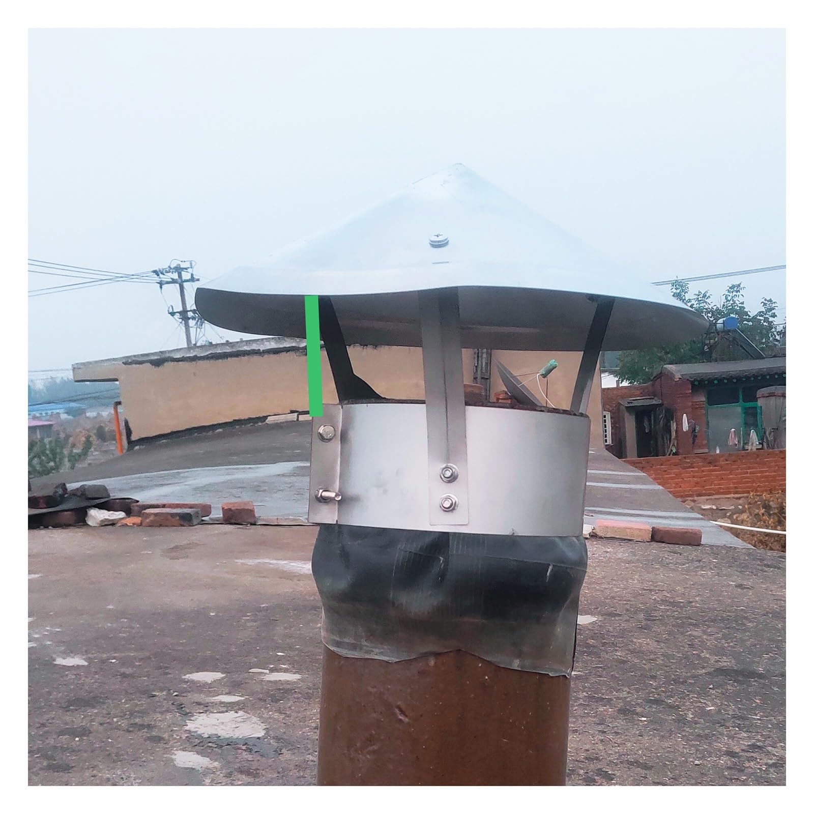 BHFLJSAQ Chimney Rain Caps,Adjustable Cone Top Chimney Cap, Galvanized Rain Cover, Round Exhaust Flue Cap for All Weather, Fireplace Protection, Size D25cm*45cm (9.84in*17.72in)