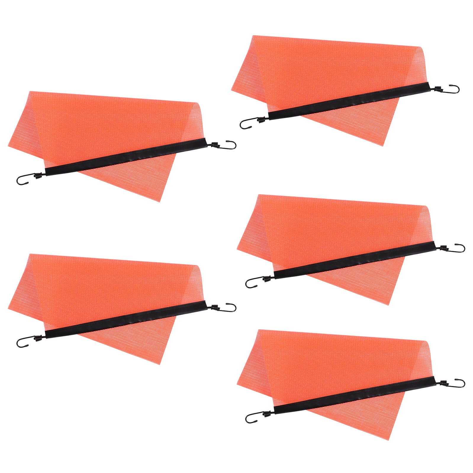 Bandera de Seguridad para Camiones Pvc Naranja, 5 Piezas | Malla Resistente al Desgarro, 46x46cm, para Cargas Sobredimensionadas y Transporte en Portaequipajes