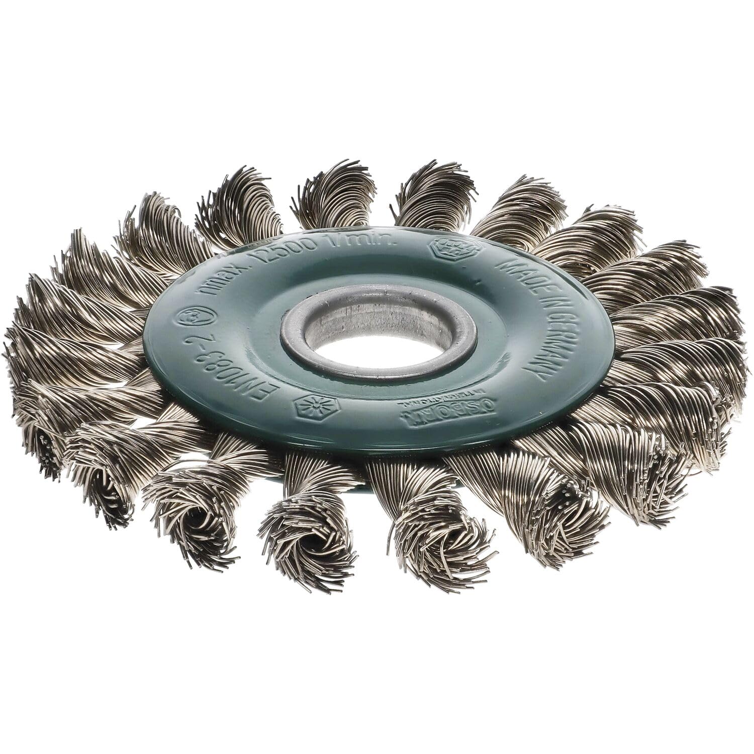 Osborn gezopfte Rundbürste (gezopfter Draht, 125 mm, Stahldraht, 27,5 mm Besatzlänge, 13 mm Arbeitsbreite, für gängige Winkelschleifer, Industriebürste, Werkzeug Zubehör) 2202631351