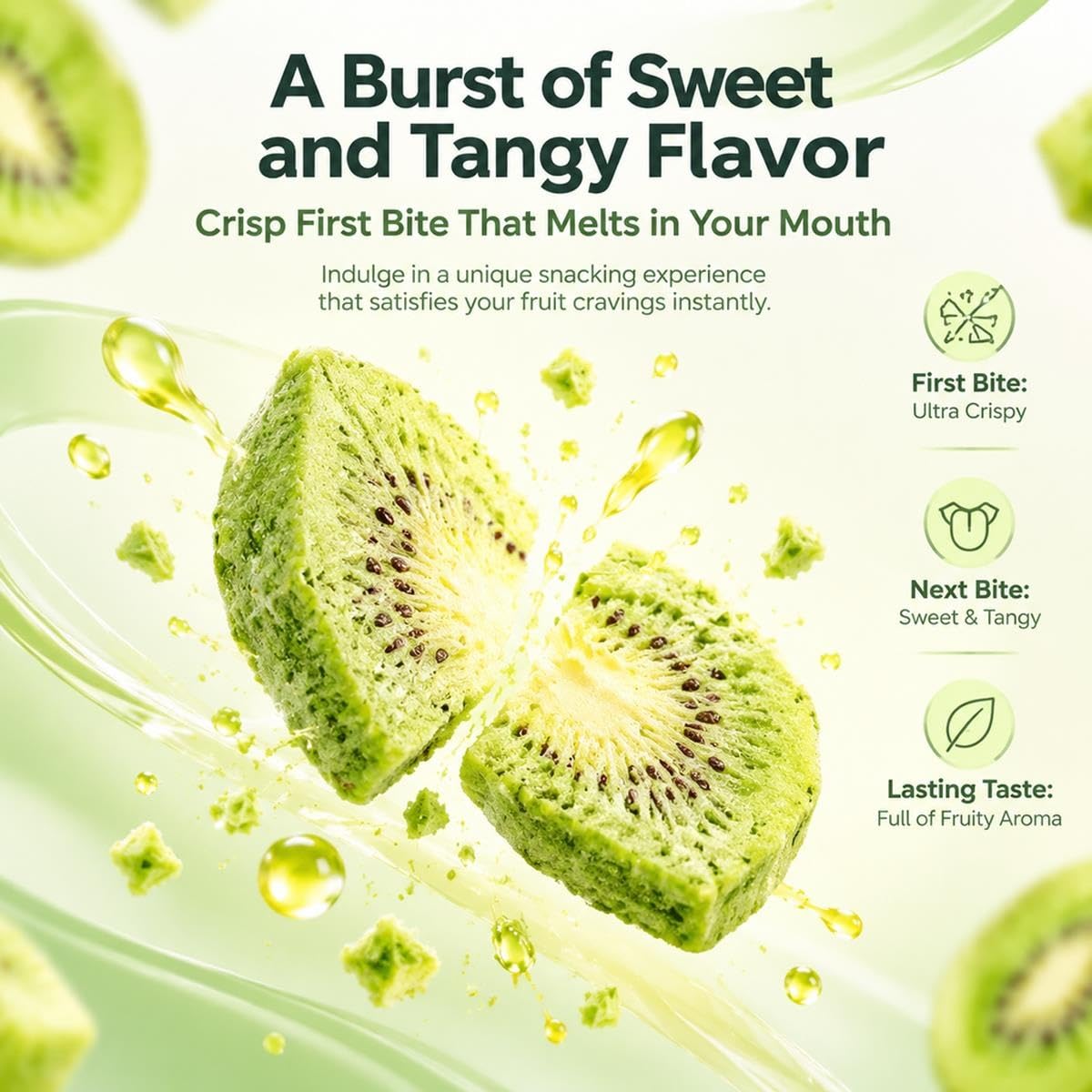 Kiwi Liofilizado en Rodajas 75g Bote Trozos de Fruta Deshidratada
