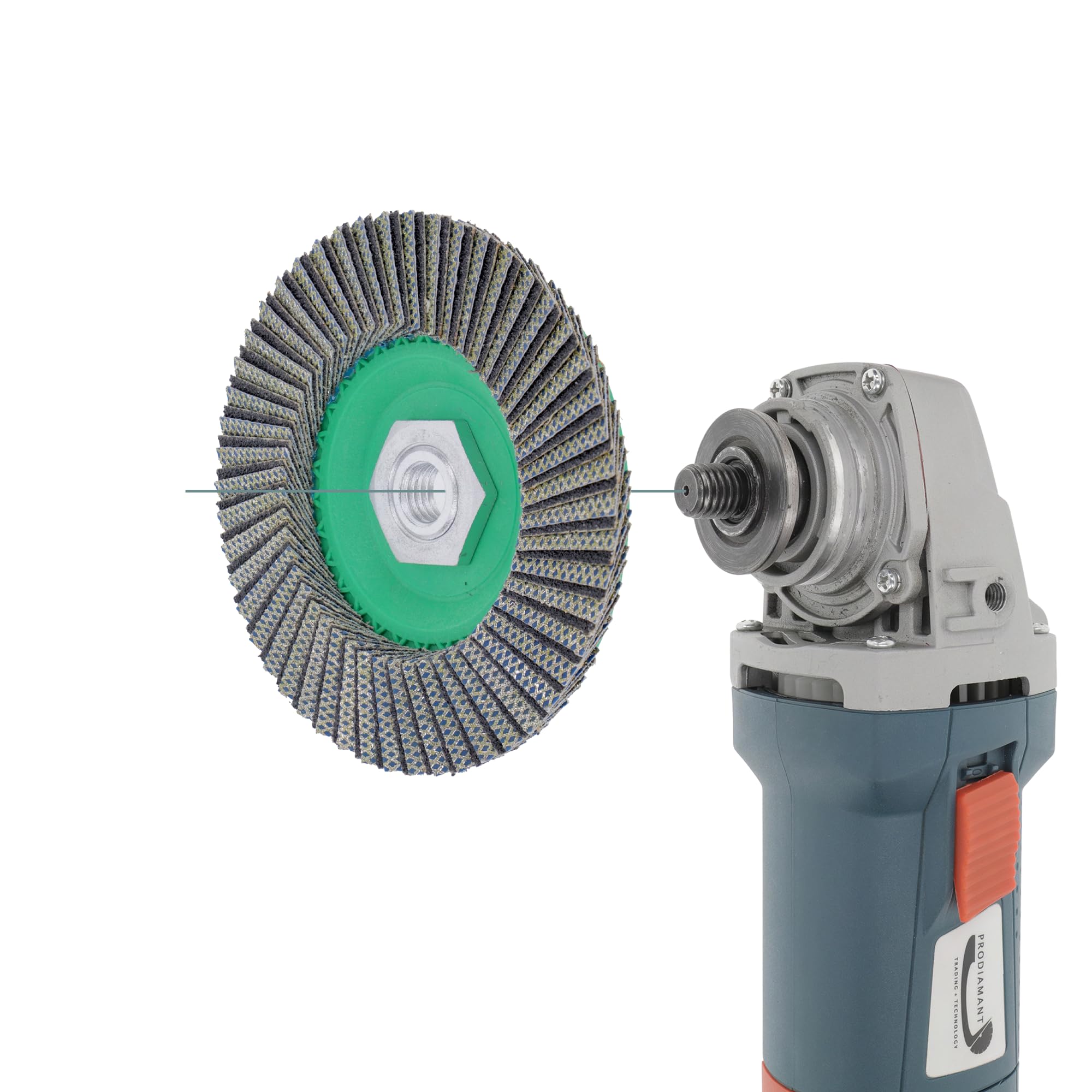 PRODIAMANT - Dischi diamantati a ventaglio PDS 115 mm per piastrelle e pietra naturale, lamelle K60 ibride per smerigliatura a secco