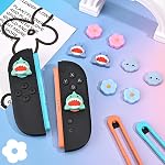 DLseego Thumb Grips Designed for Nintendo Switch 2 2025, Soft Silicone Joycon Analog Controller Protective Anti-Slip Cover 2PCS Button Joy Con Joystick Caps Covers, Cloud - White