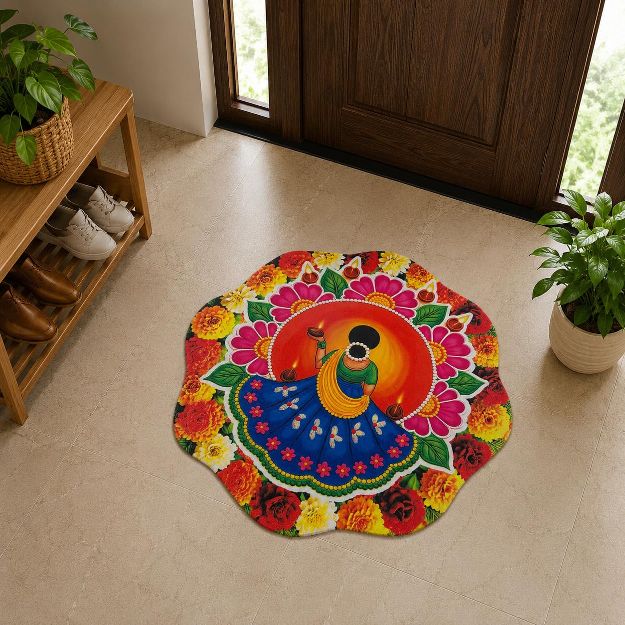 Mandala Floor Mat - Floral Lotus Design FREE SHIPPING -6