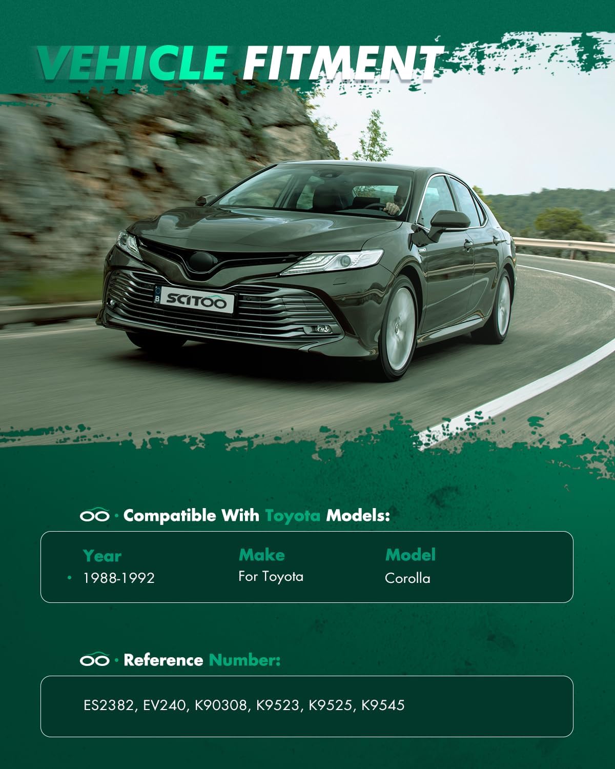 SCITOO 10pcs Suspension Kit Front Inner Outer Tie Rod End Front Rear Sway Bar End Link Front Lower Ball Joint Fit 1988-1992 For Toyota Corolla w/Power Steering Rack Steering