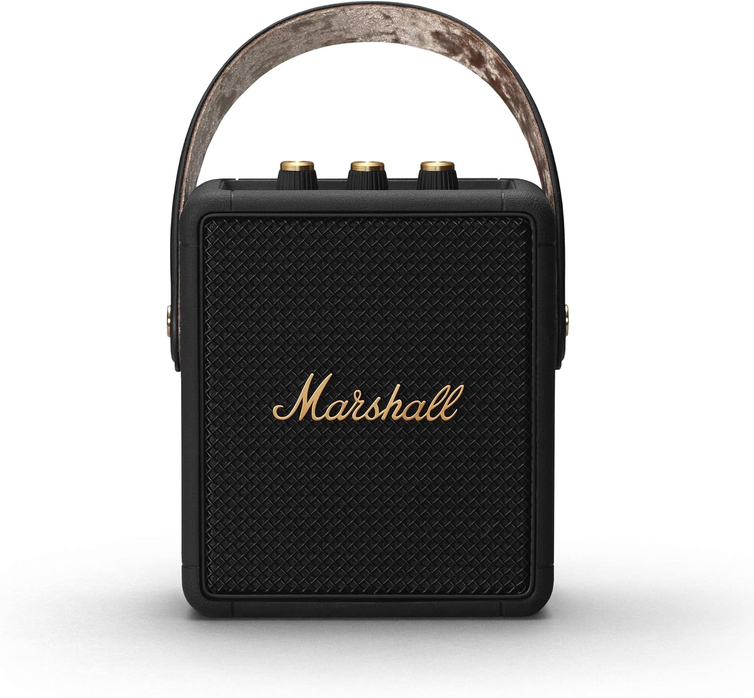 Stockwell II Portable Bluetooth Speaker - Black and Brass | Loud Stereo Sound with Bass and Treble Controls | 20+ Hr Playtime I Designed for Indoors and Outdoors | 3.5mm Aux Input