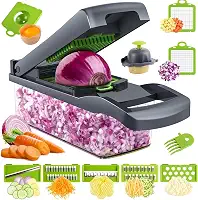 Cortador e fatiador de vegetais mandoline GIB Cleaningtool, 12 em 1, com lâminas intercambiáveis, cesto e recipiente