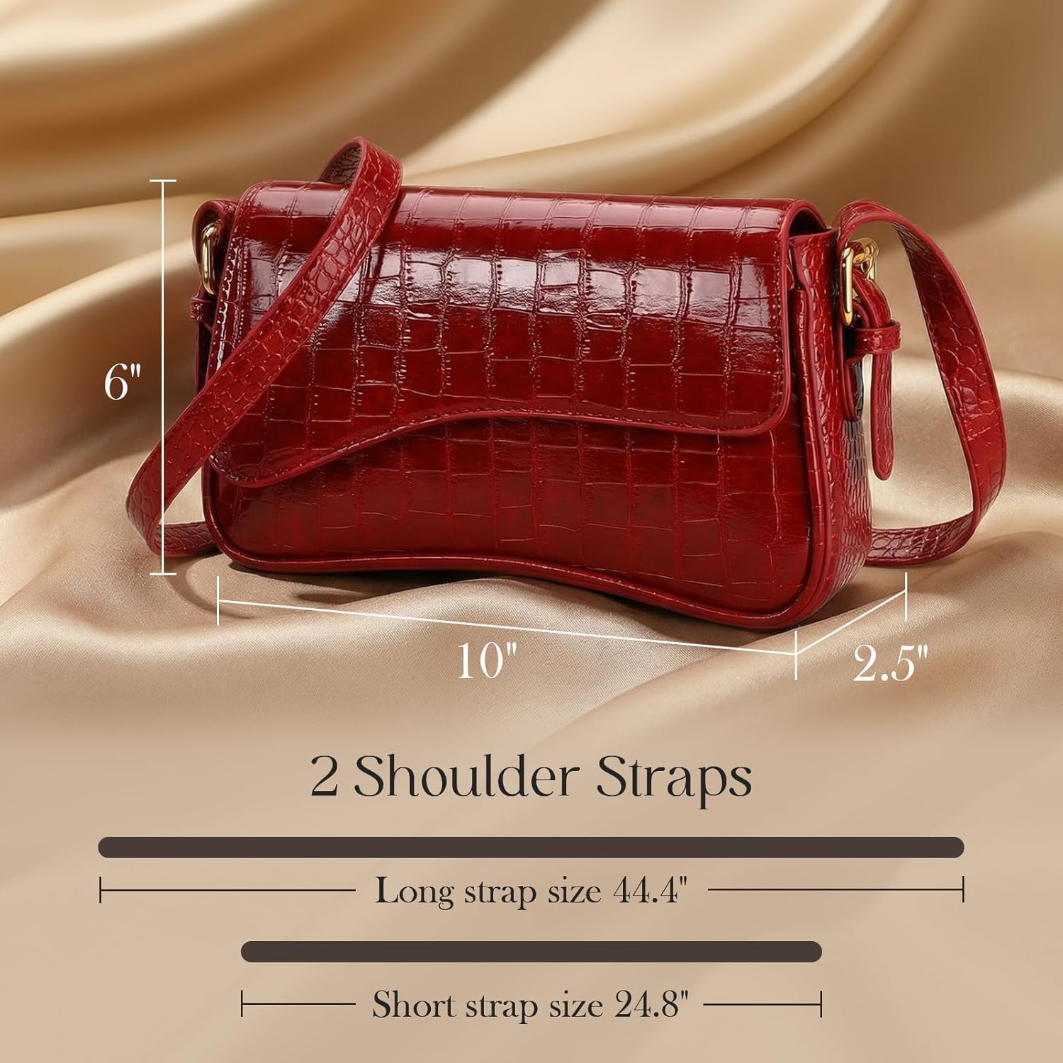 Shoulder Bag for Women Small Purse Mini Hobo Handbag Trendy Suede Purse with 2 Detachable Shoulder Straps