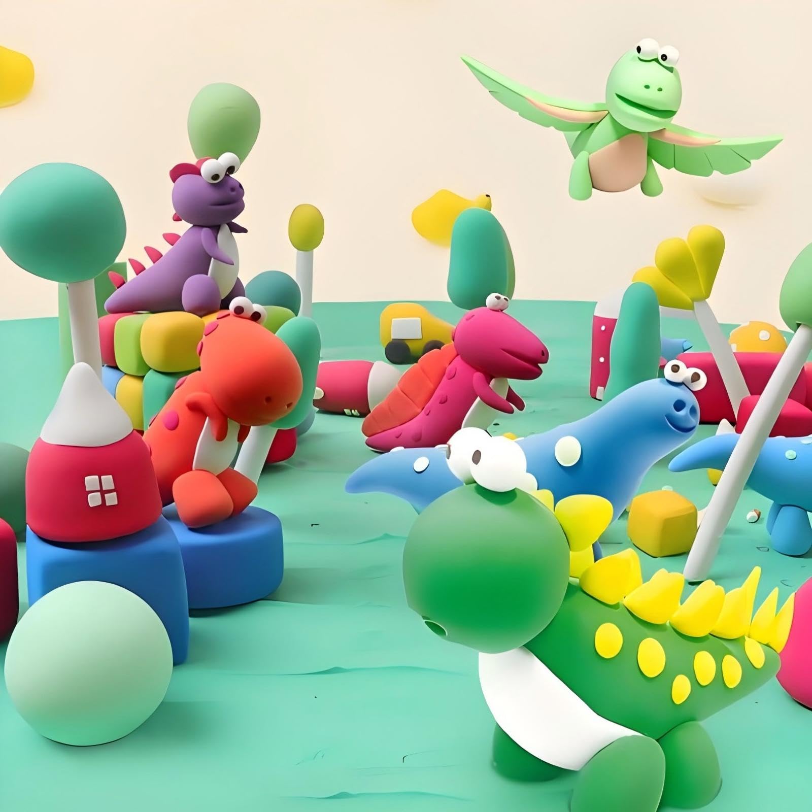 Air-Dried Clay Set for Kids in 36 Colours Non-Toxic, Soft, Lightweight, Includes Carving Tools and molds Safe, Creative Arts and Crafts kit for Boys and Girls, 3 Years Old - Image 4