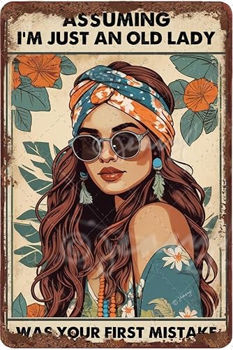 Cartel de lata con cita inspiradora de niña hippie vintage, 5.5 x 8 pulgadas, decoración de pared bohemia para niñas y adolescentes, decoración