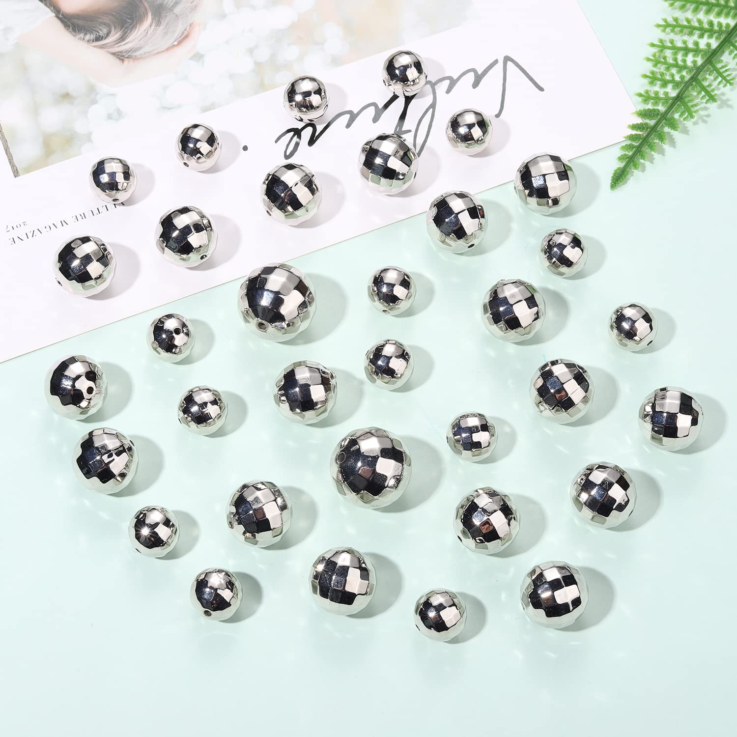 Amazon.co.jp: 100個 ディスコボールビーズ ジュエリー製作用 反射