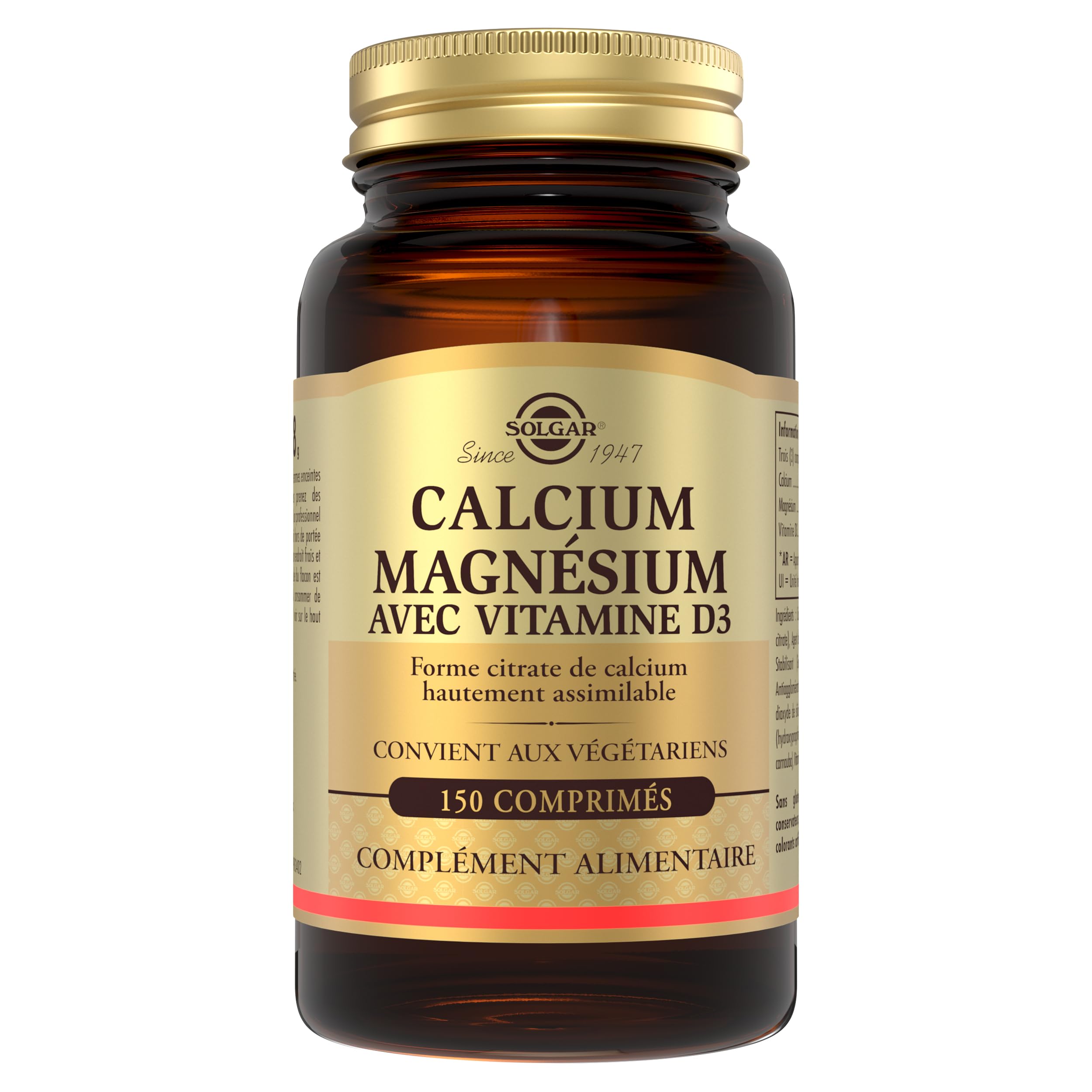 Solgar Calcium Magnésium Vitamine D3 - Os et Muscles - Fonction musculaire - Tri