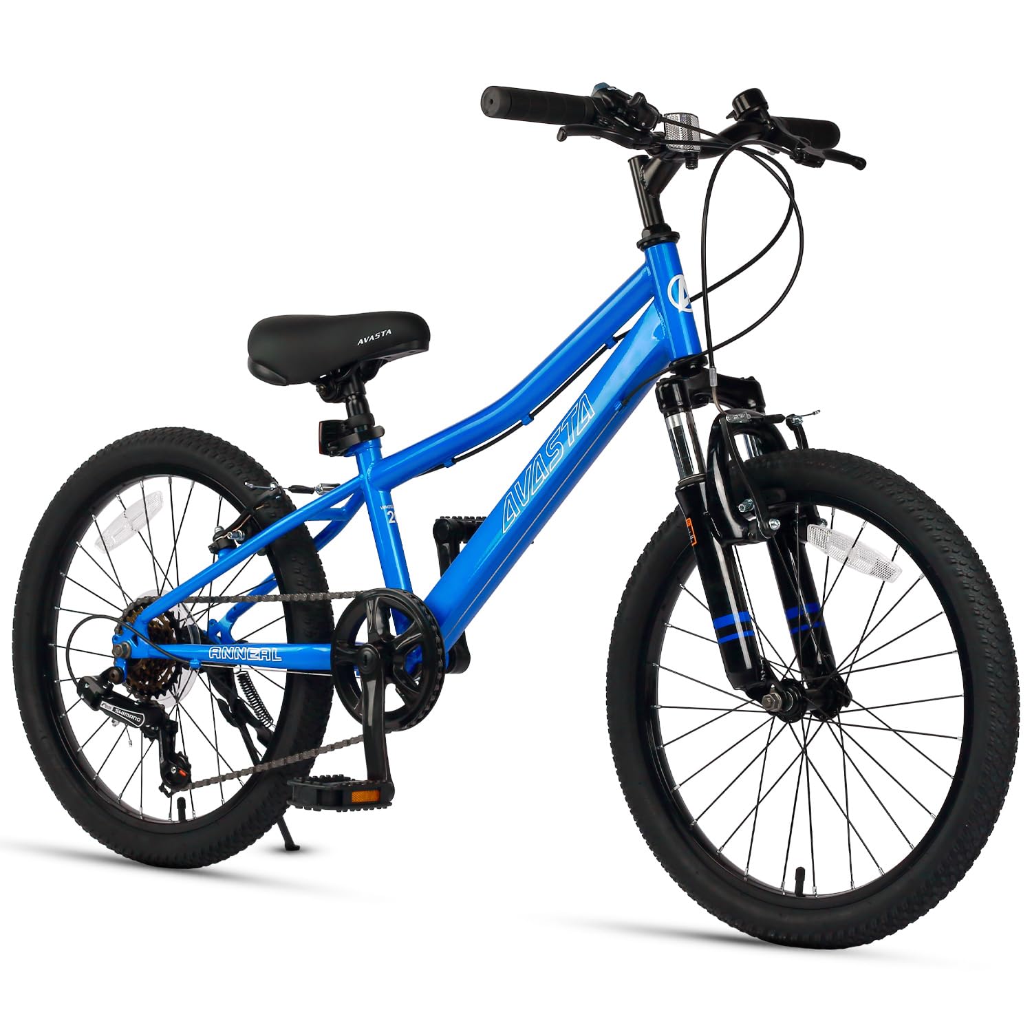 AVASTA Govet 20'' Kids Mountain Bike for 6-12 Years Old Boys Girls with Suspension Fork, 6 Speeds Drivetrain, Multiple Colors