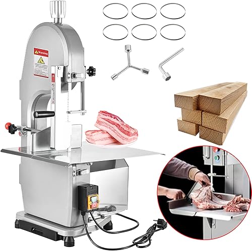 Miniatura 1 de SIIY Potente máquina eléctrica de sierra de hueso de 1500 W, grado comercial, grosor de corte de 0 a 8.3 pulgadas, máquina cortadora de carne